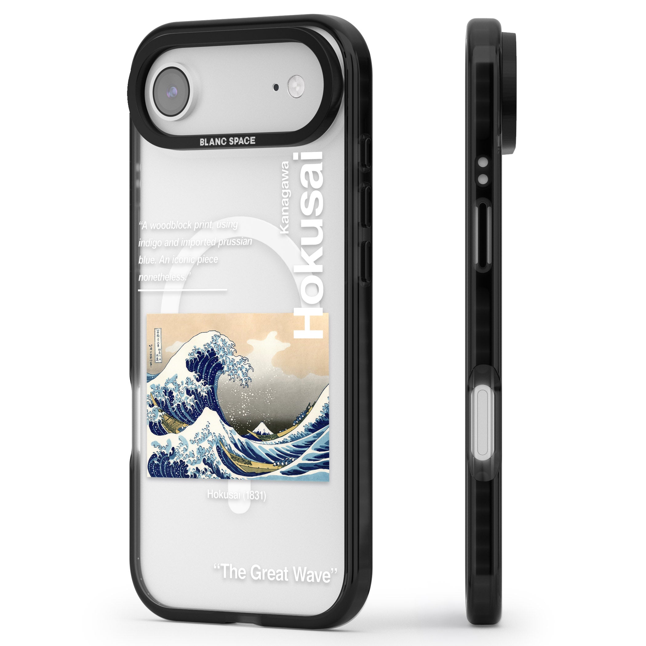 The Great Wave iPhone 17 Air Impact Pro Black Phone Case Side Profile