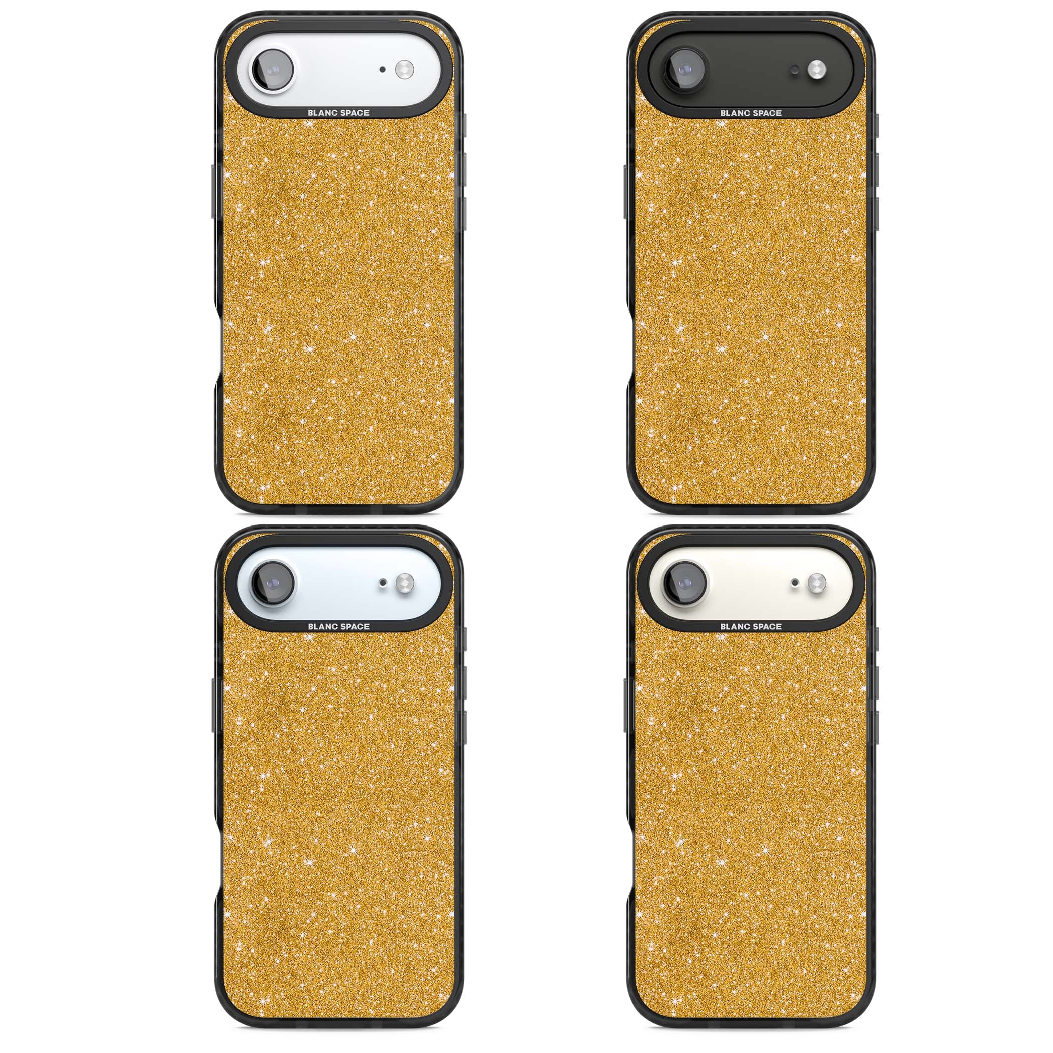 Gold Glitter gold glitter iPhone case featuring a shimmering sparkle wallpaper design in luxury gold | Black Impact Magsafe case for iPhone Air