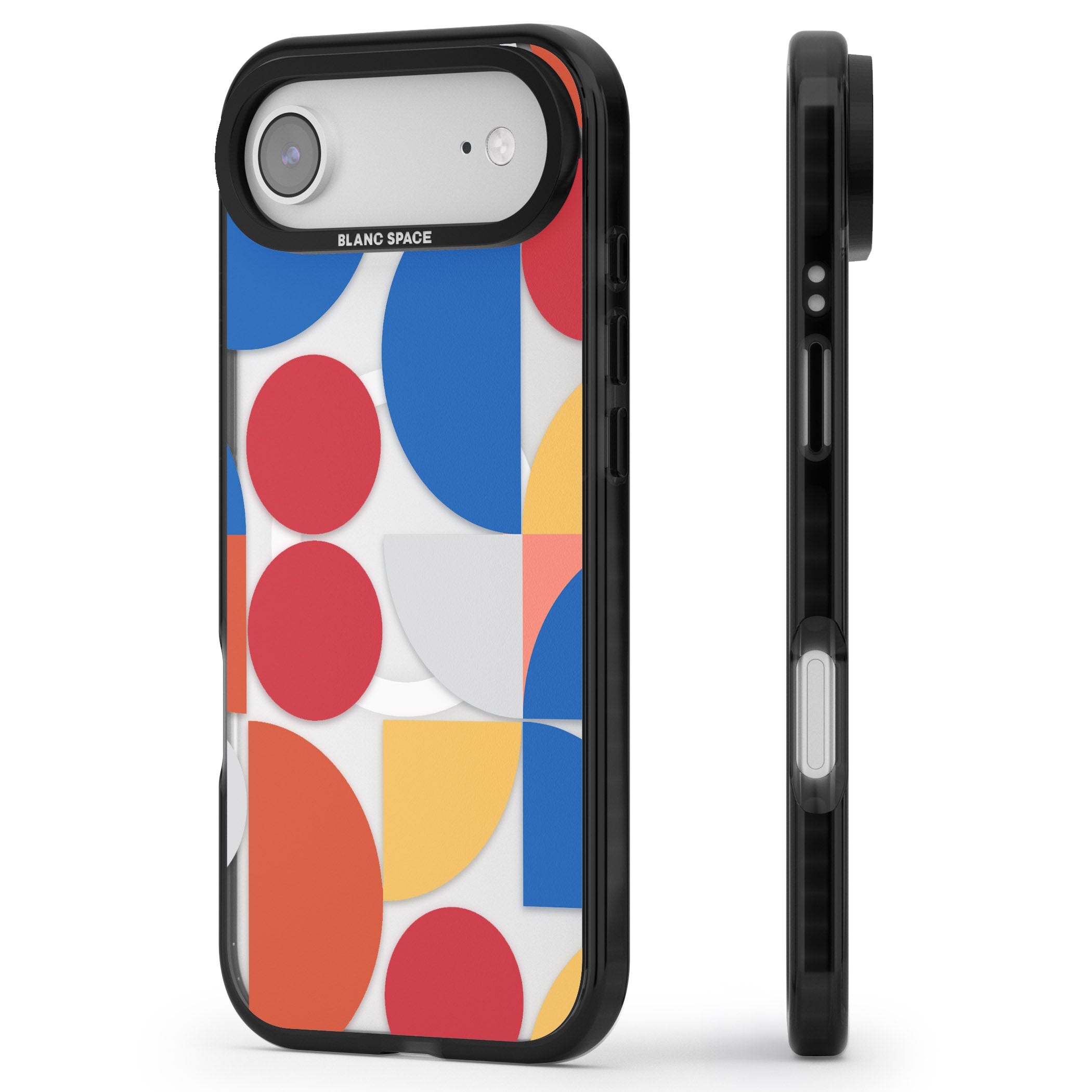 Abstract Colorful Geometric iPhone 17 Air Impact Pro Black Phone Case Side Profile