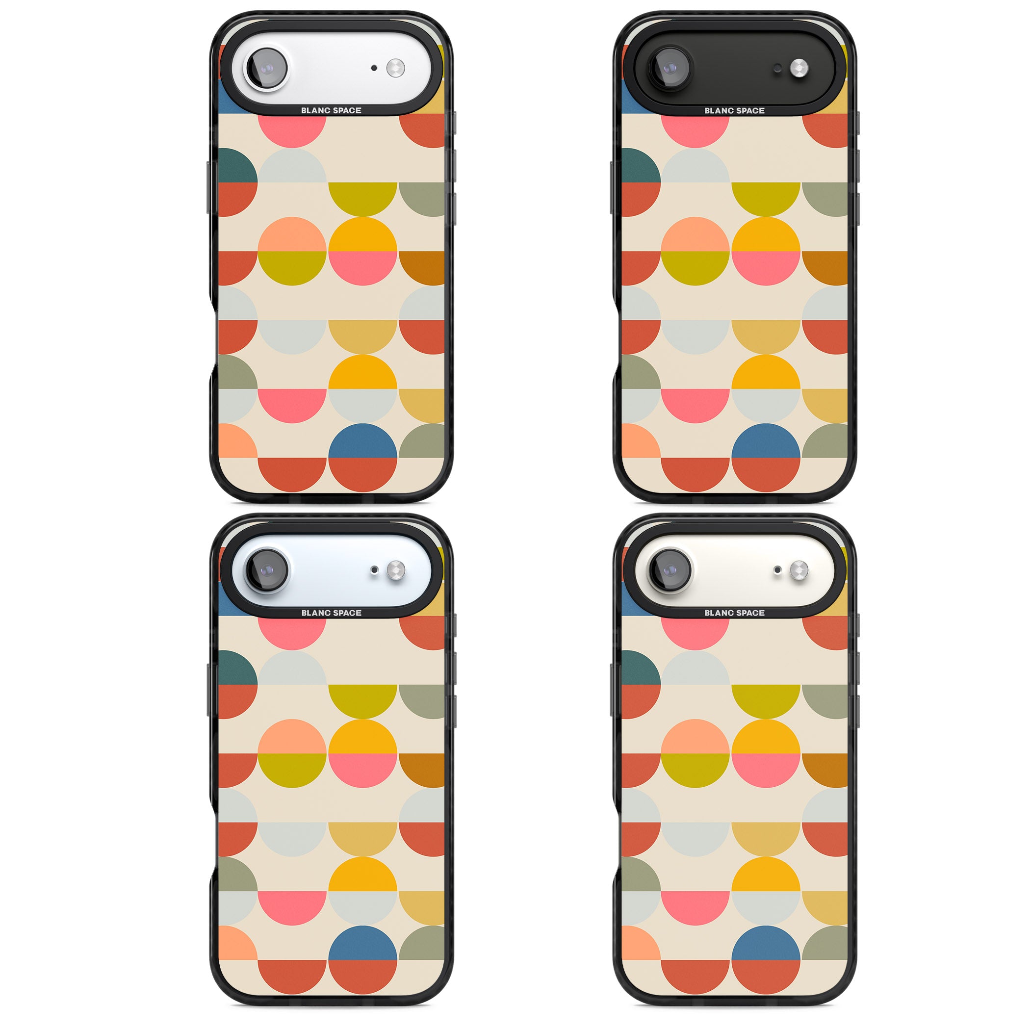 Colorful Retro Circles iPhone 17 Air Impact Pro Black Phone Case APT Impact Protection