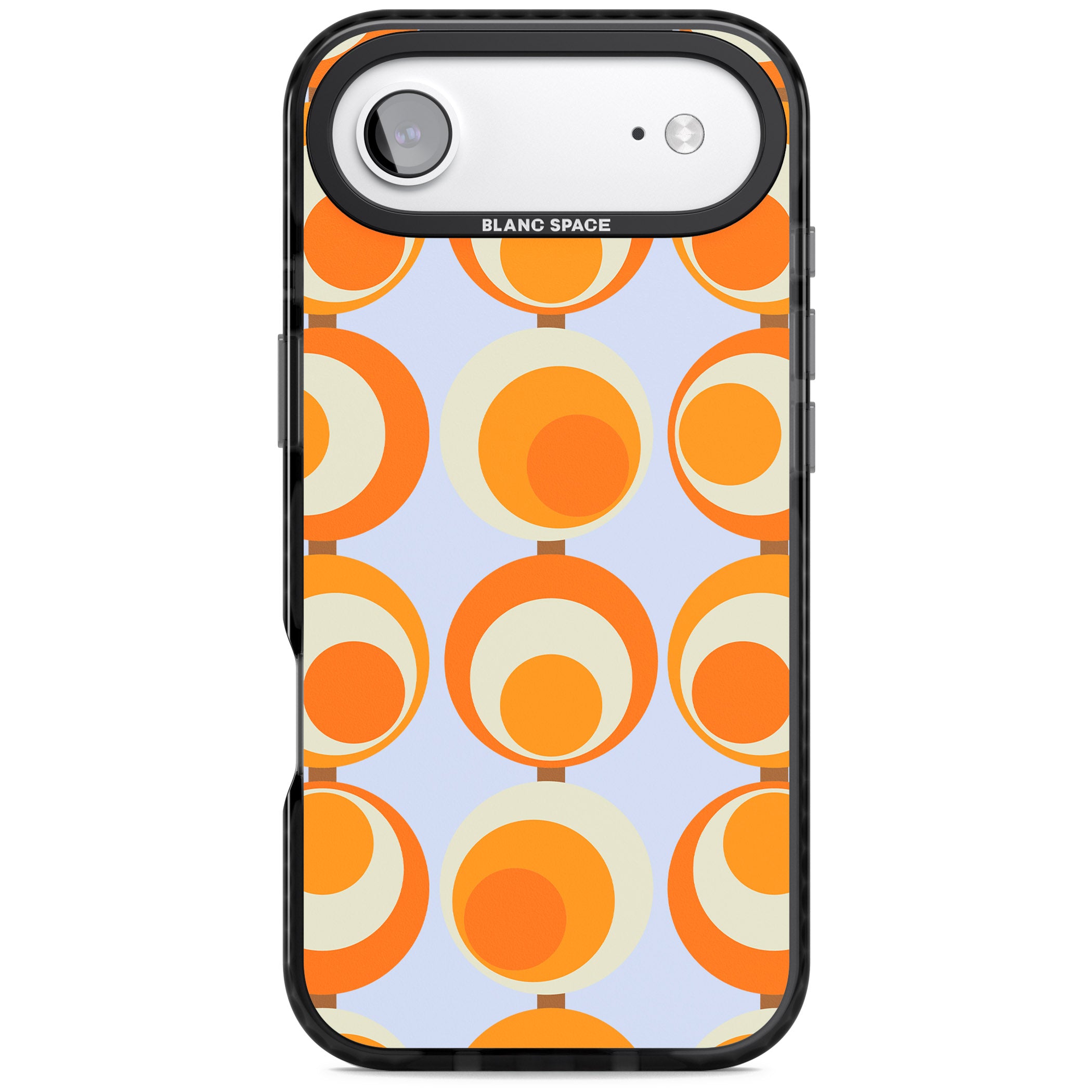 Mid Century Blue Orange Pattern iPhone 17 Air Impact Pro Black Phone Case