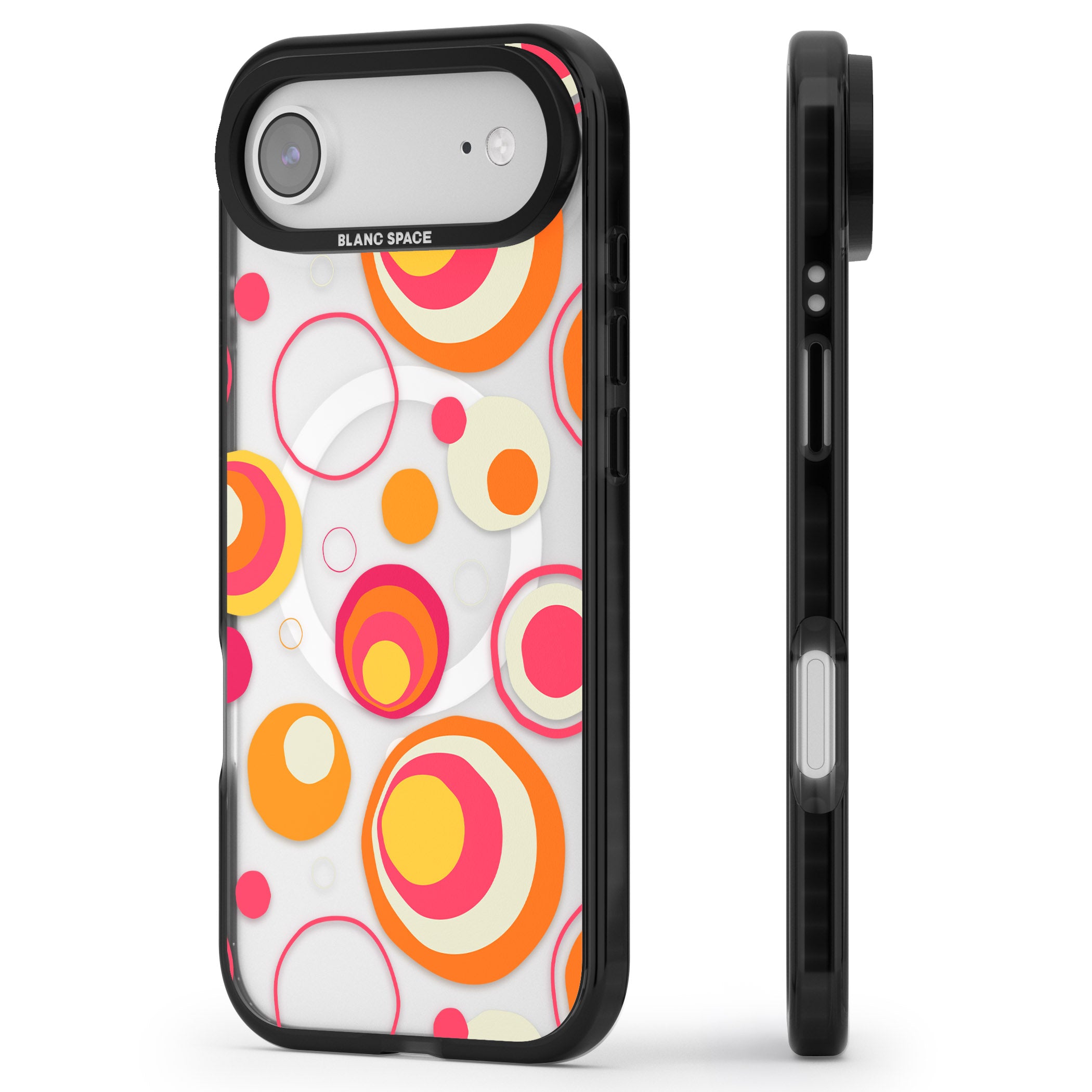 Mid Century Party Pattern iPhone 17 Air Impact Pro Black Phone Case Side Profile