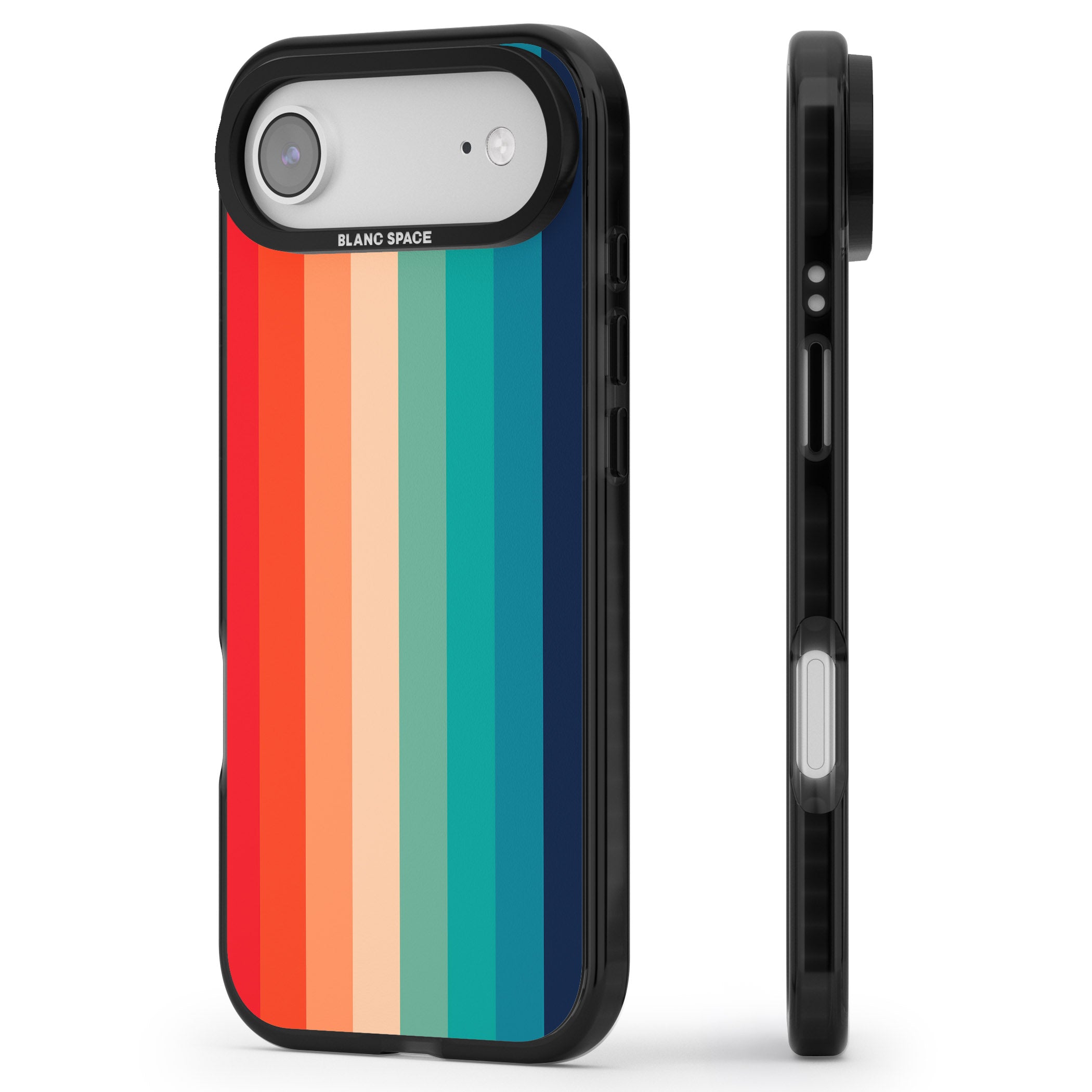 Retro 70'S Colour Palette iPhone 17 Air Impact Pro Black Phone Case Side Profile