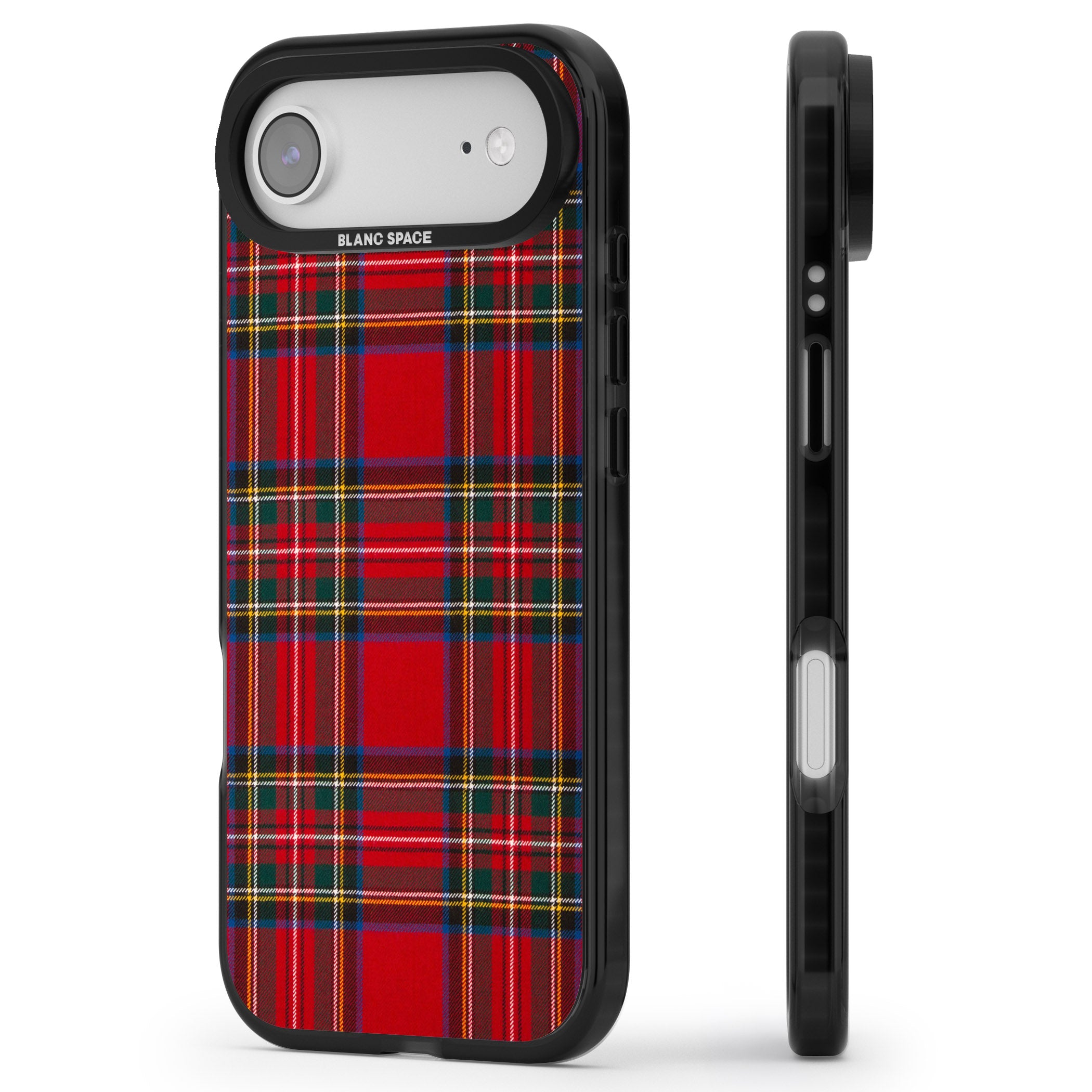 Royal Stewart Tartan iPhone 17 Air Impact Pro Black Phone Case Side Profile