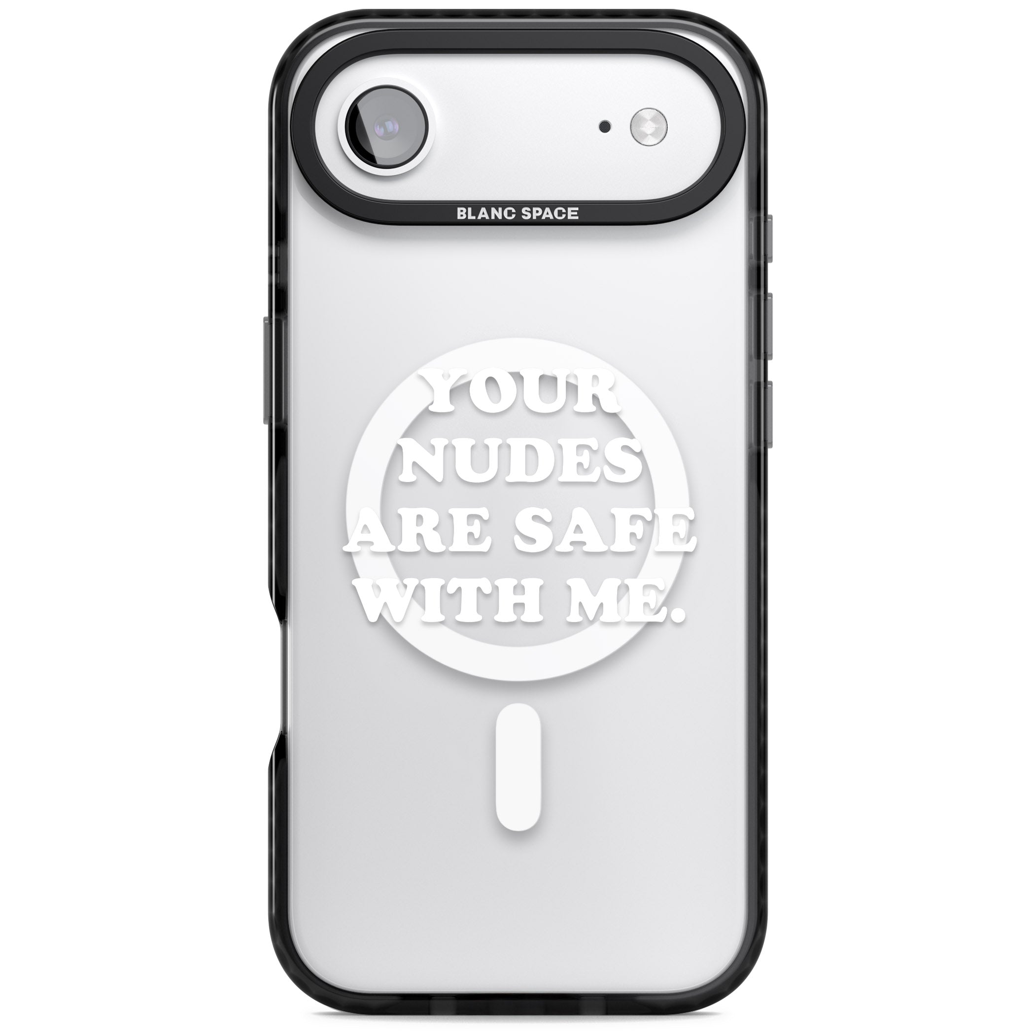 Your Nudes Are Safe White iPhone 17 Air Impact Pro Black Phone Case