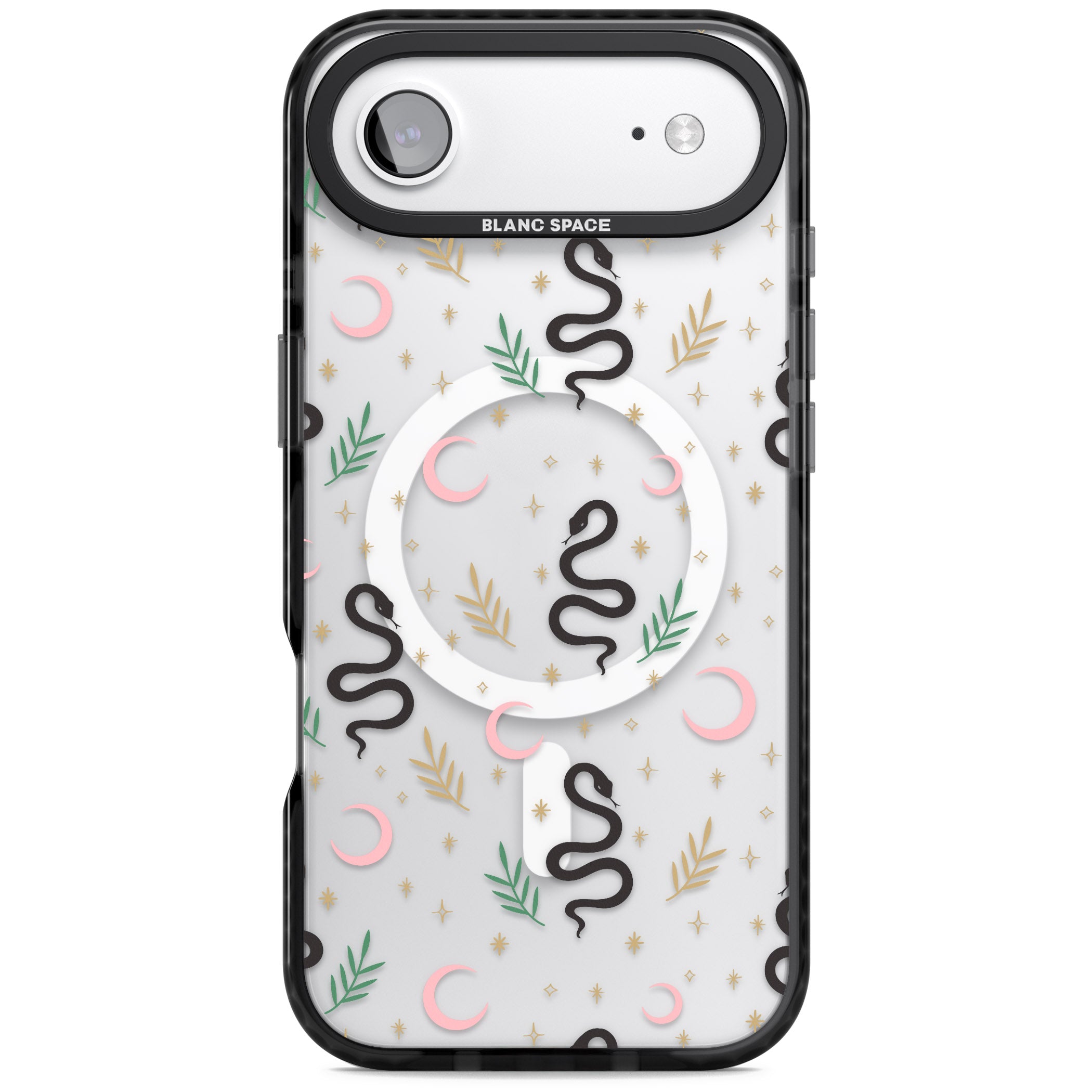 Snake & Moon Pattern iPhone 17 Air Impact Pro Black Phone Case