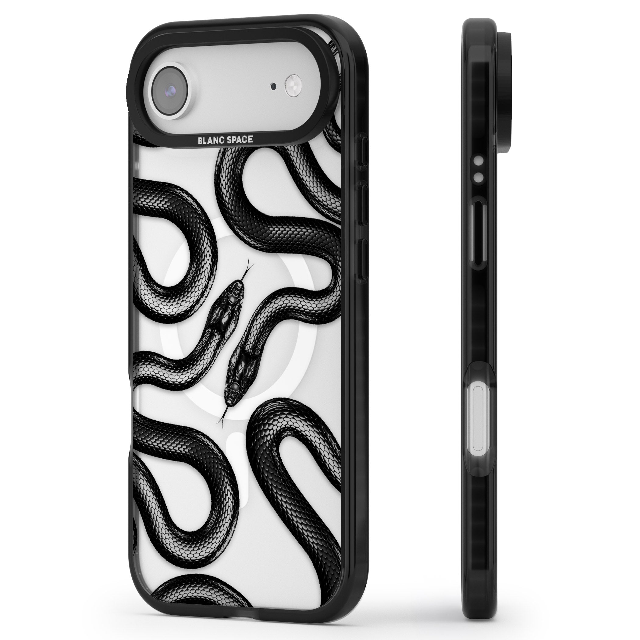 Black Kingsnake iPhone 17 Air Impact Pro Black Phone Case Side Profile
