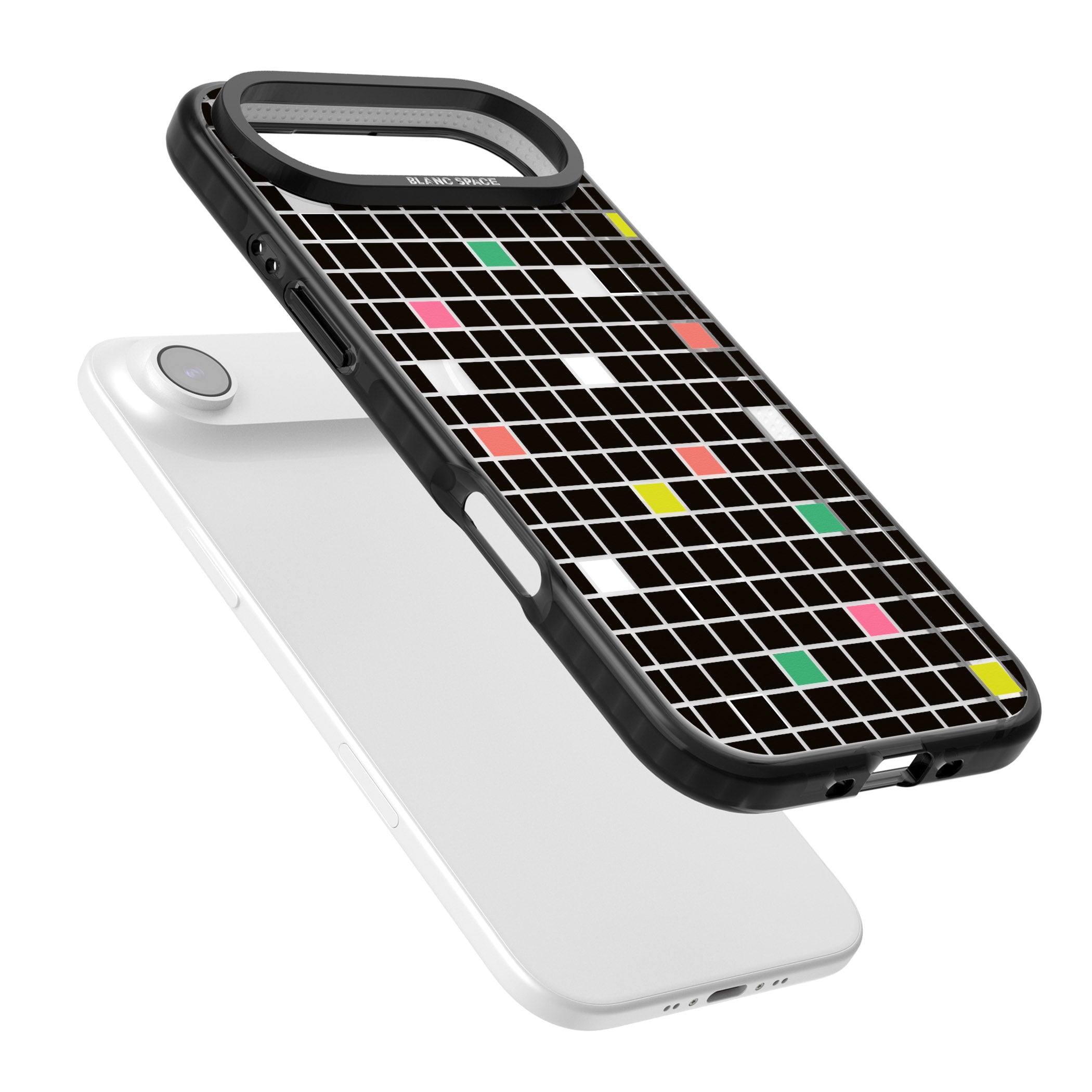 Vibrant Black Geometric Grid iPhone 17 Air Impact Pro Black Phone Case Colours