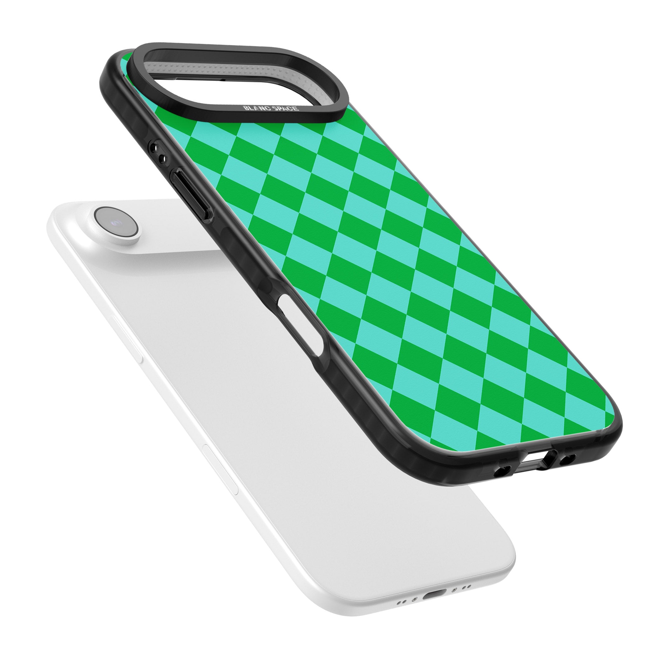 Retro Green Diamond Plaid iPhone 17 Air Impact Pro Black Phone Case Colours