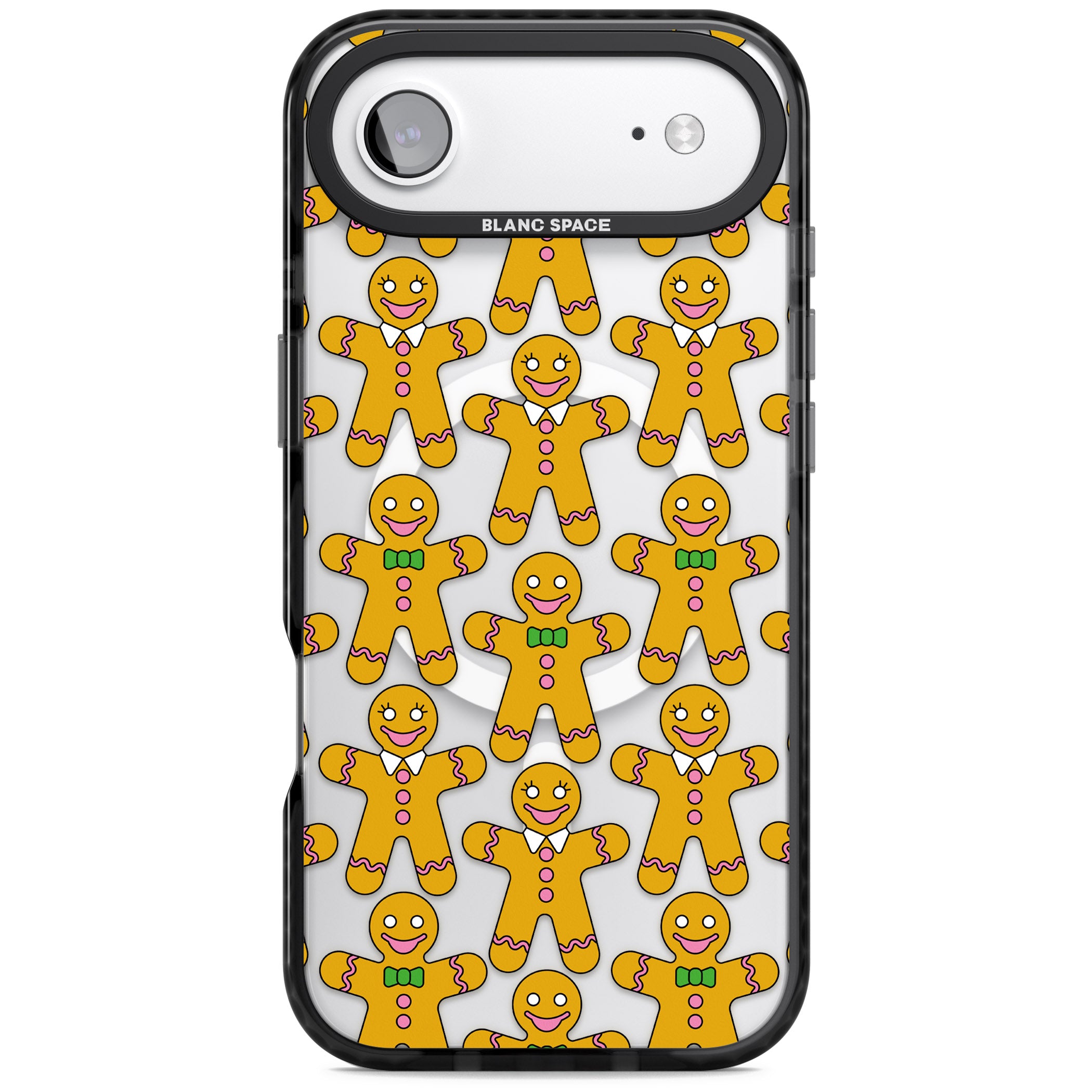 Gingerbread Cookie Pattern iPhone 17 Air Impact Pro Black Phone Case
