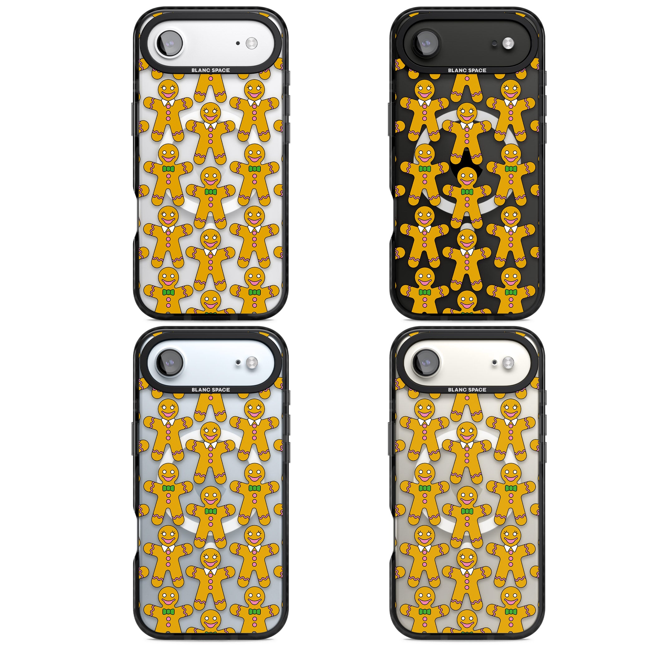 Gingerbread Cookie Pattern iPhone 17 Air Impact Pro Black Phone Case APT Impact Protection