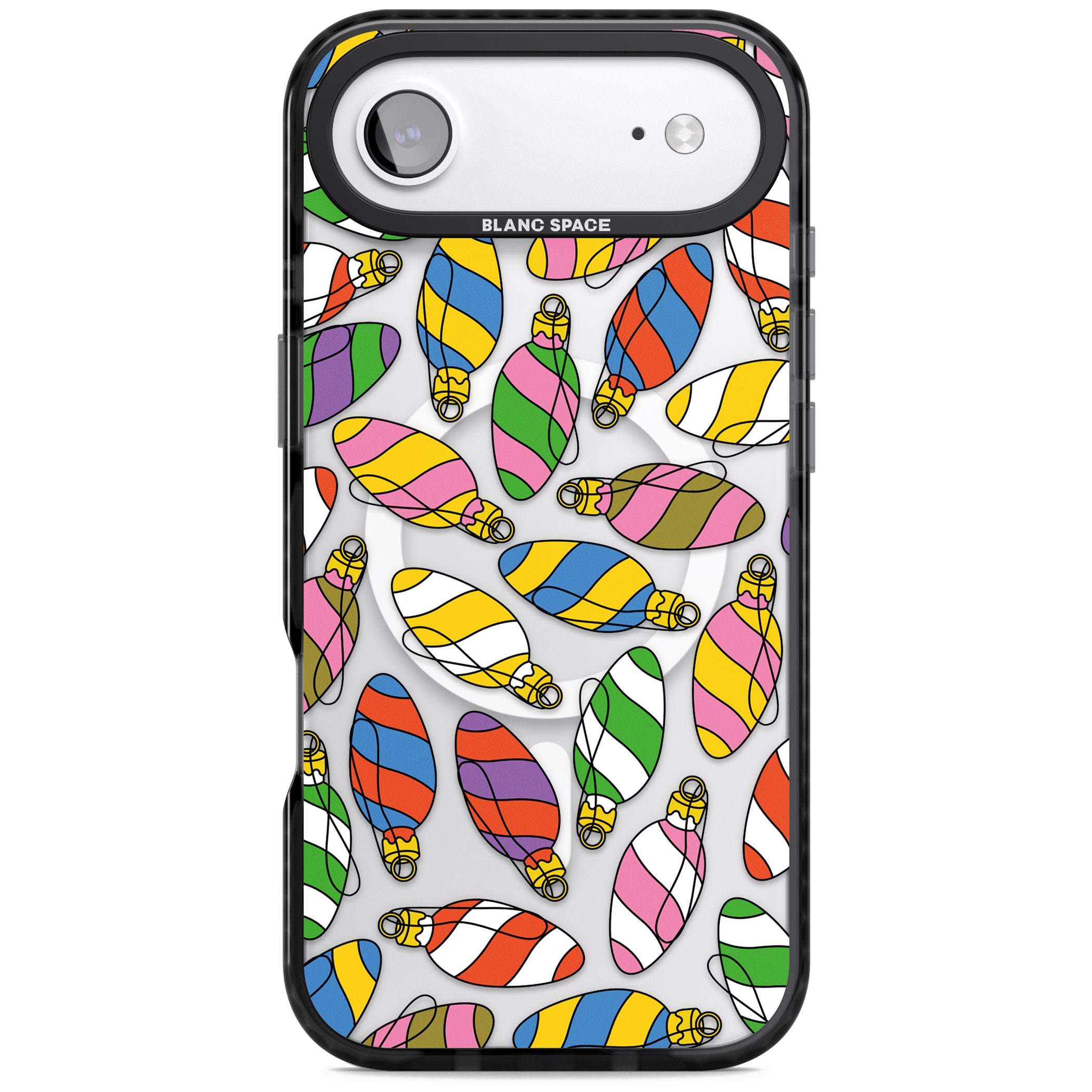 Colourful Holiday Ornaments iPhone 17 Air Impact Pro Black Phone Case