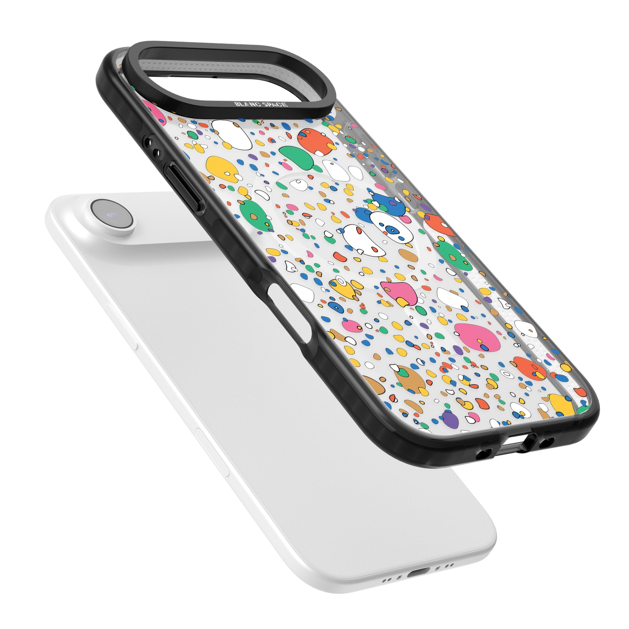 Colourful Confetti Pebbles iPhone 17 Air Impact Pro Black Phone Case Colours