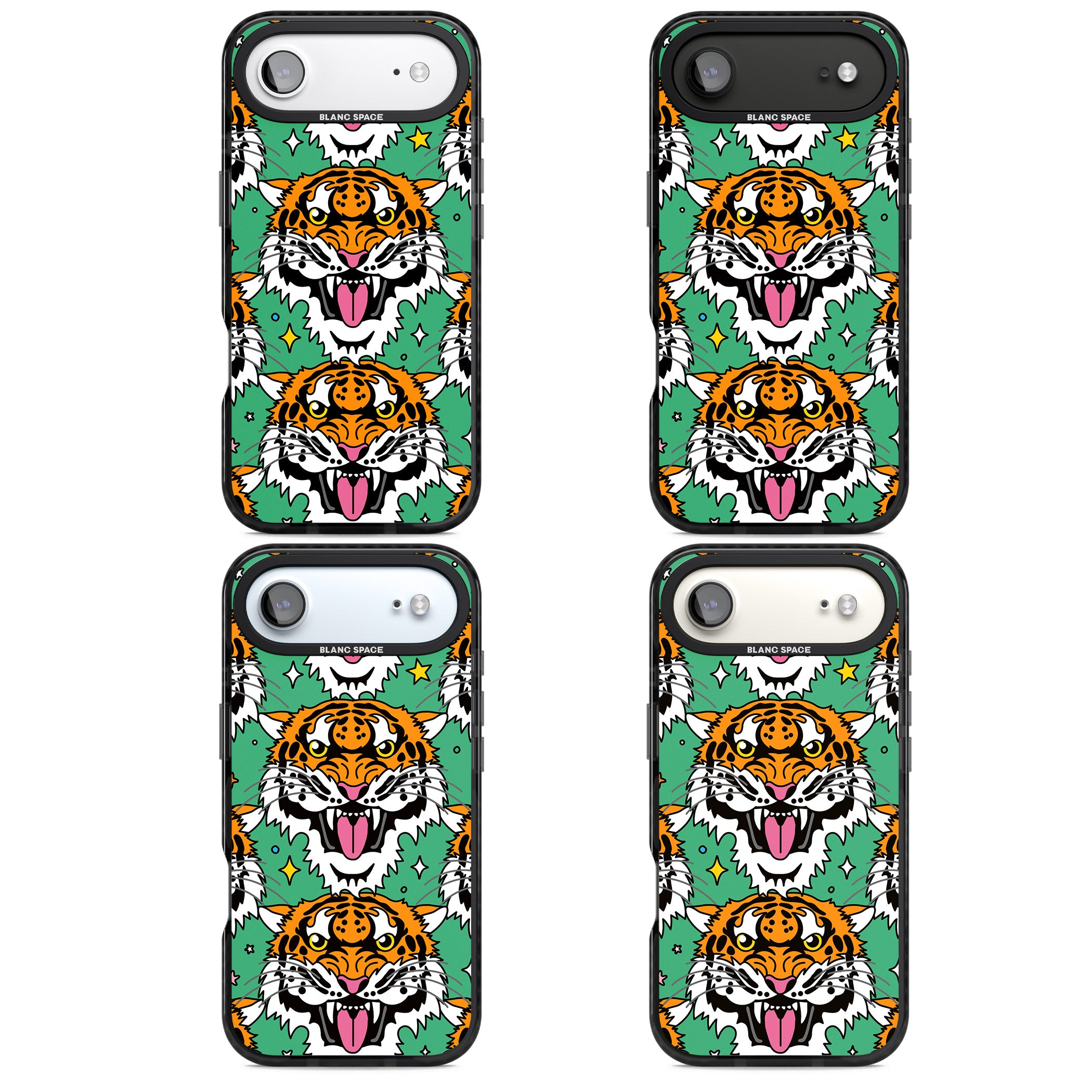 Fierce Jungle Tigers (Green) iPhone 17 Air Impact Pro Black Phone Case APT Impact Protection