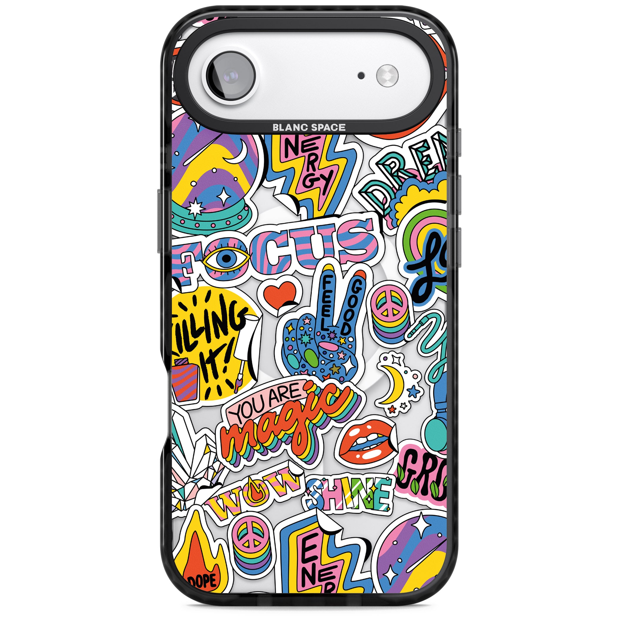 Magic Sticker Collage iPhone 17 Air Impact Pro Black Phone Case