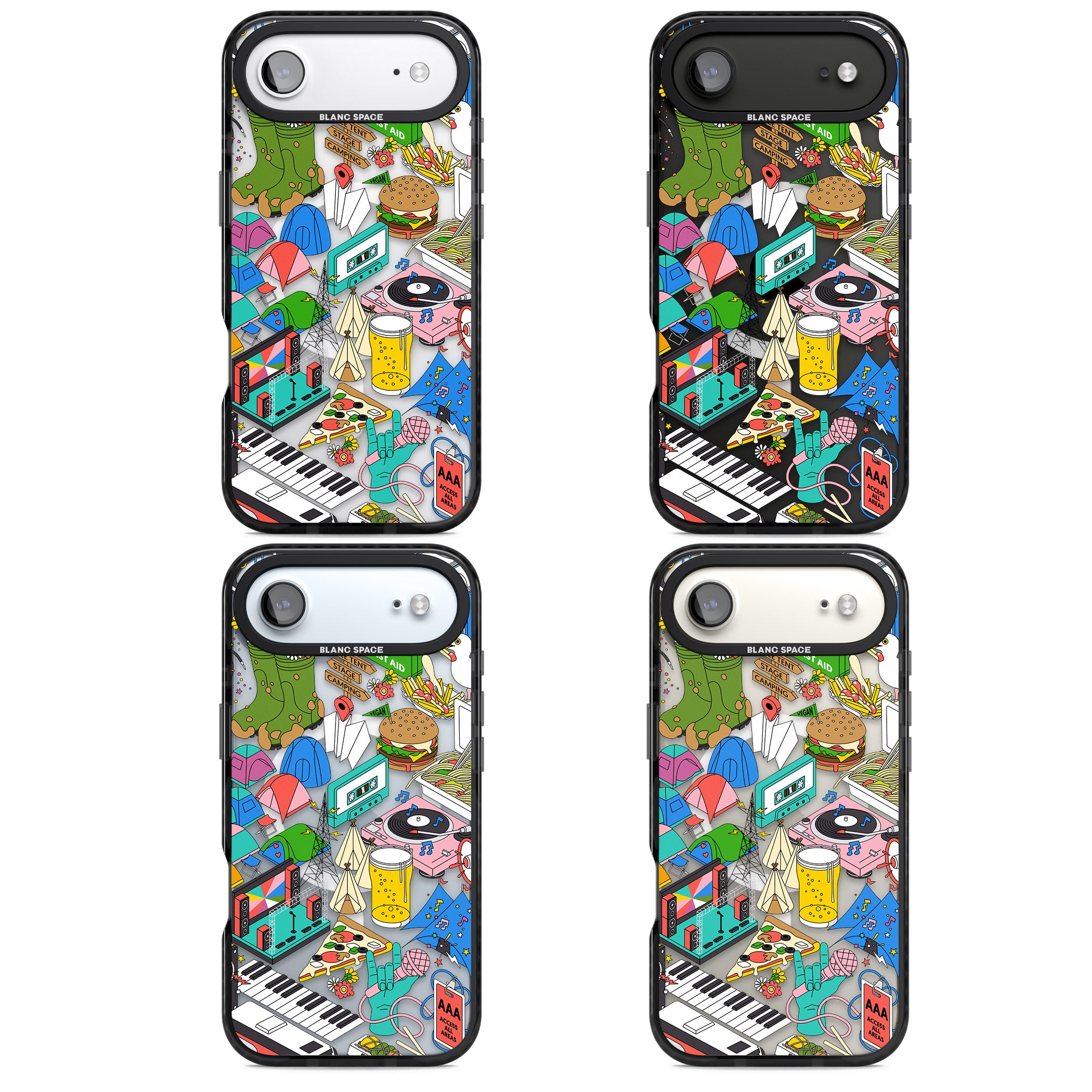 Festival Frenzy iPhone 17 Air Impact Pro Black Phone Case APT Impact Protection