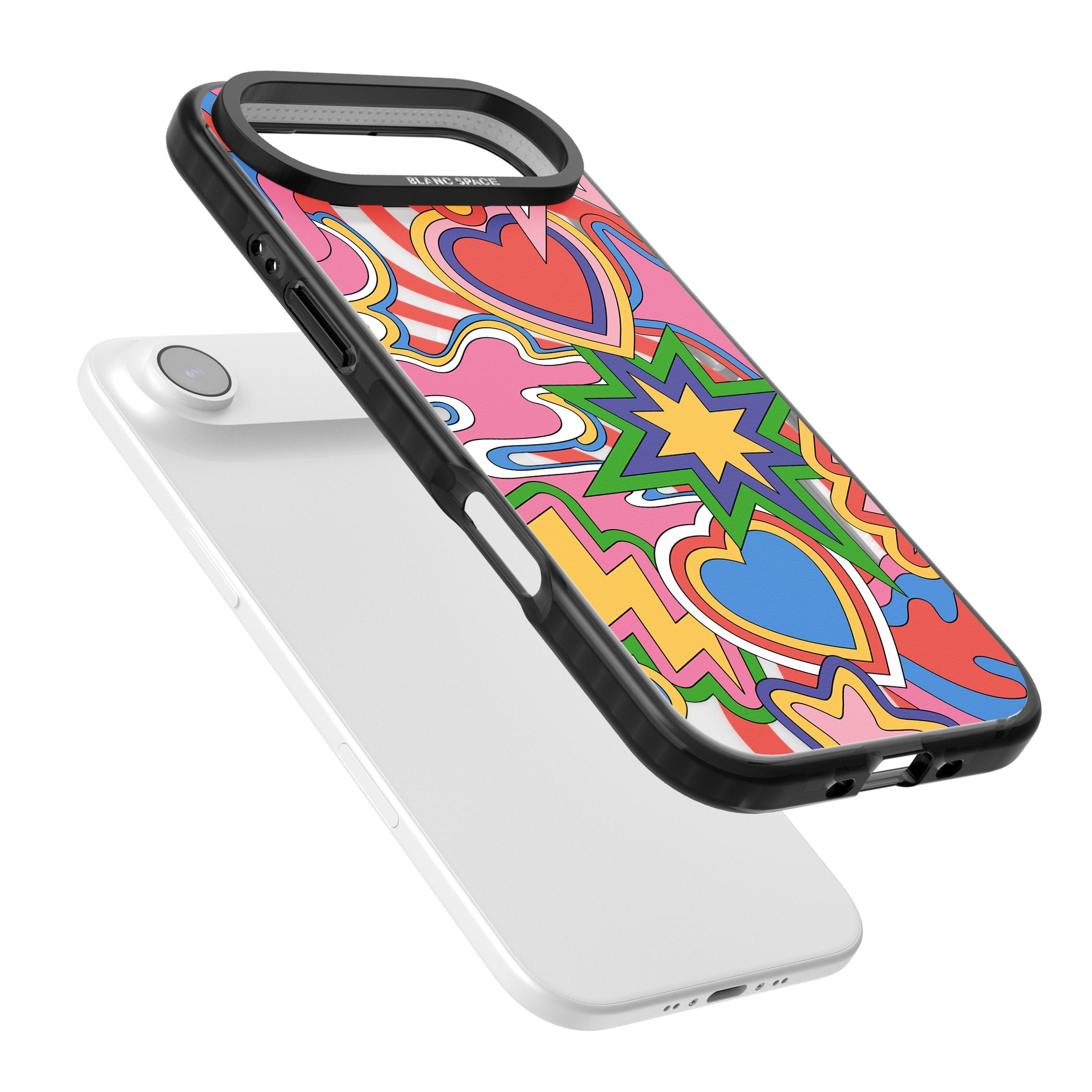 Psychedelic Pop Art Explosion iPhone 17 Air Impact Pro Black Phone Case Colours