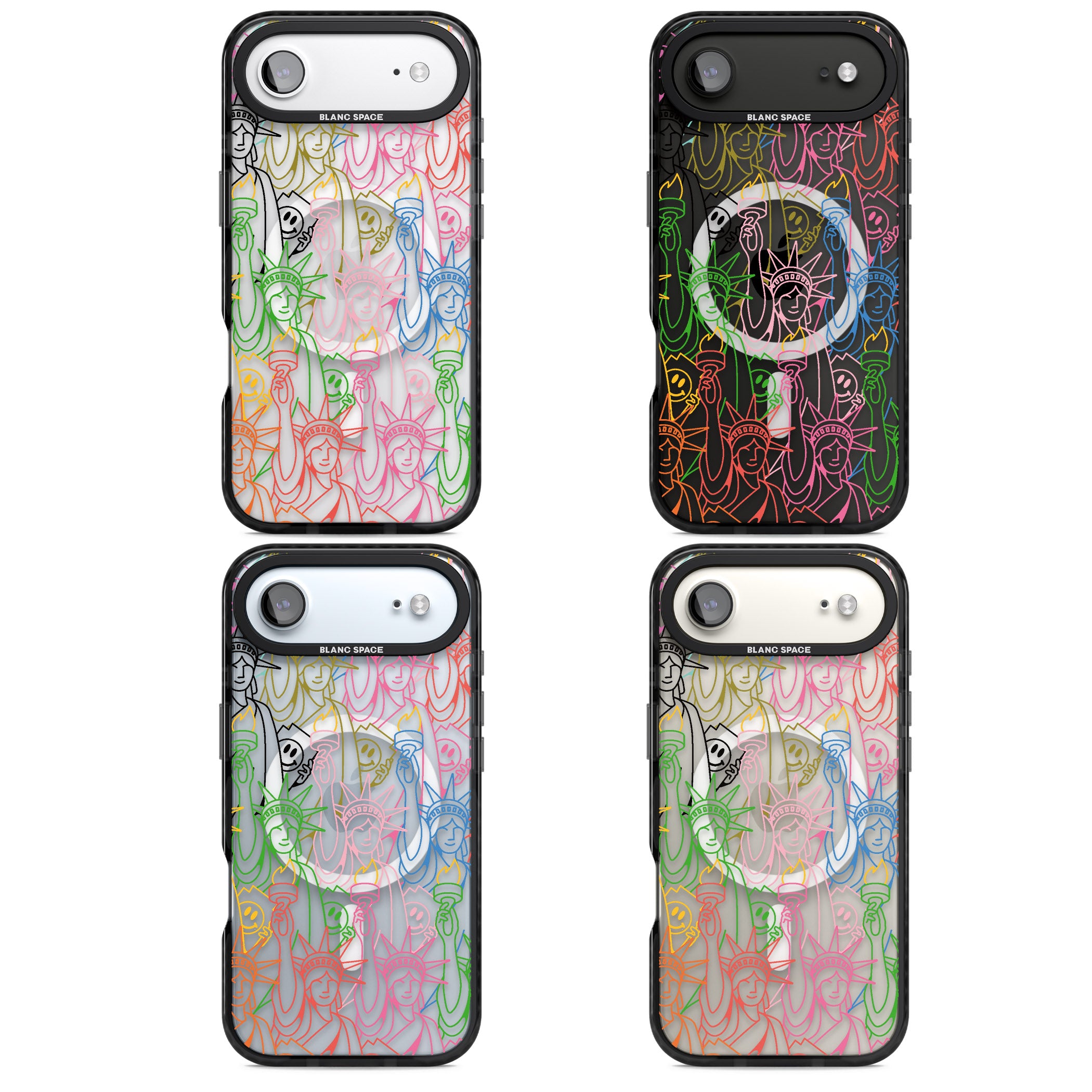 Multicolour Liberty Line Pattern iPhone 17 Air Impact Pro Black Phone Case APT Impact Protection