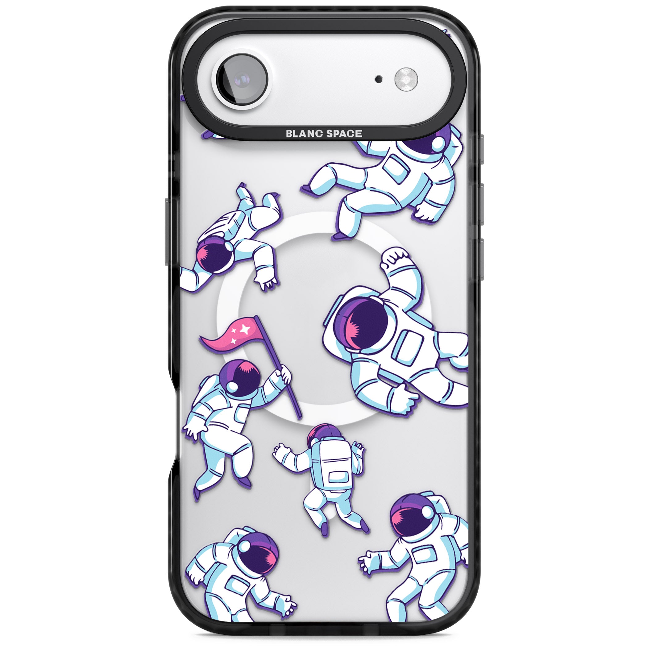 Astronaut Pattern iPhone 17 Air Impact Pro Black Phone Case
