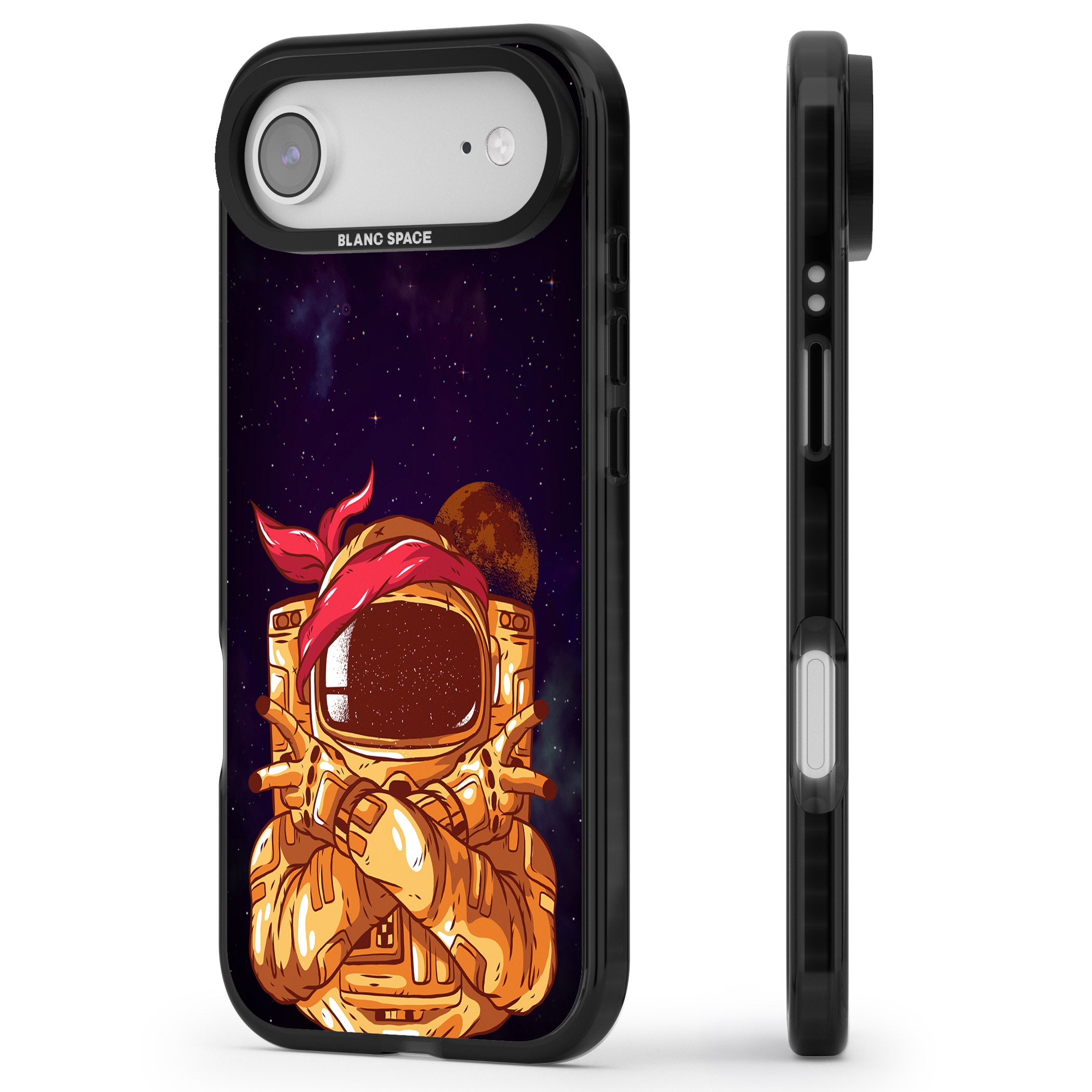 Space Gangster iPhone 17 Air Impact Pro Black Phone Case Side Profile
