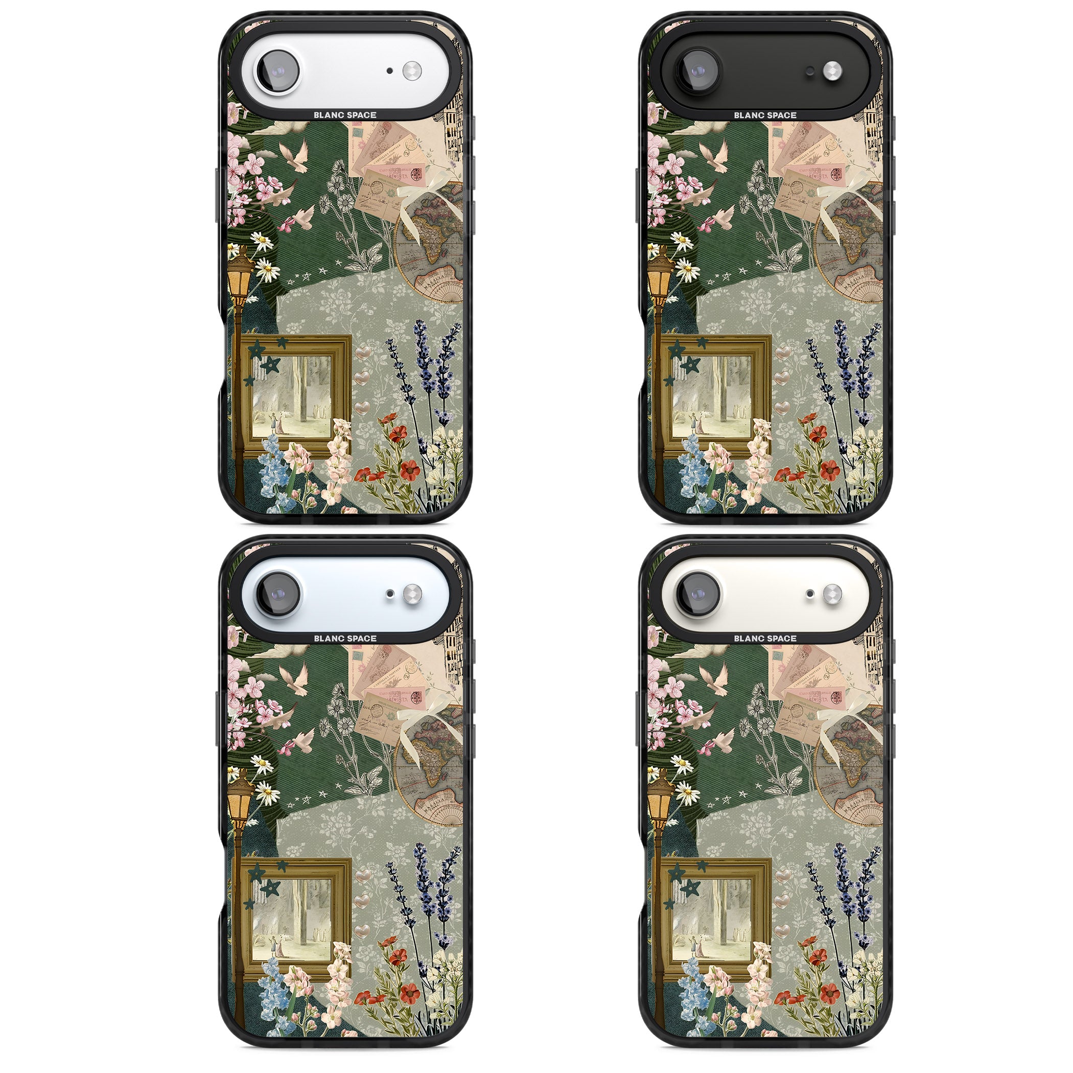 Vintage Spring Collage iPhone 17 Air Impact Pro Black Phone Case APT Impact Protection