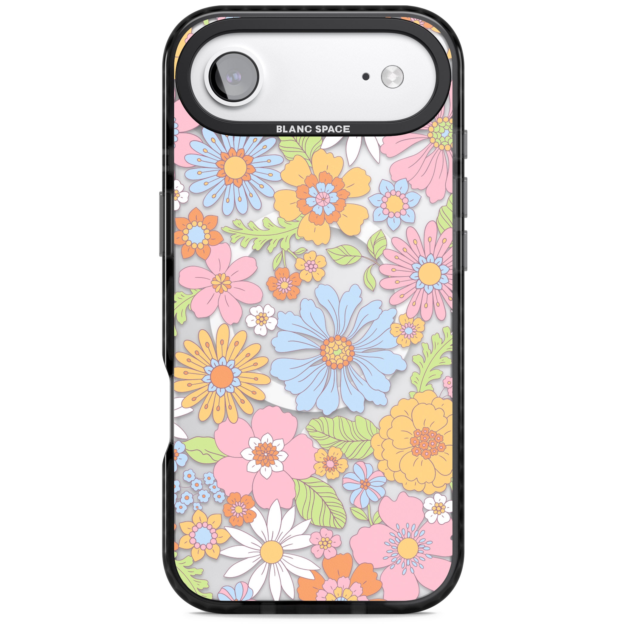 Pastel Flower Pattern iPhone 17 Air Impact Pro Black Phone Case