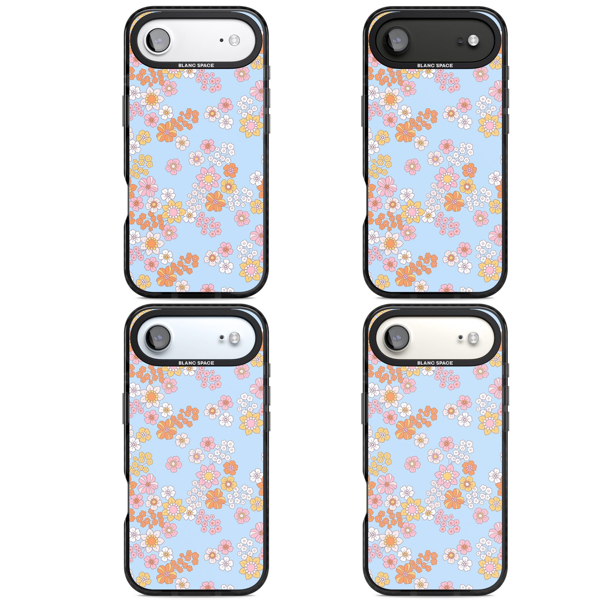 Lake Blue Flower Mix iPhone 17 Air Impact Pro Black Phone Case APT Impact Protection