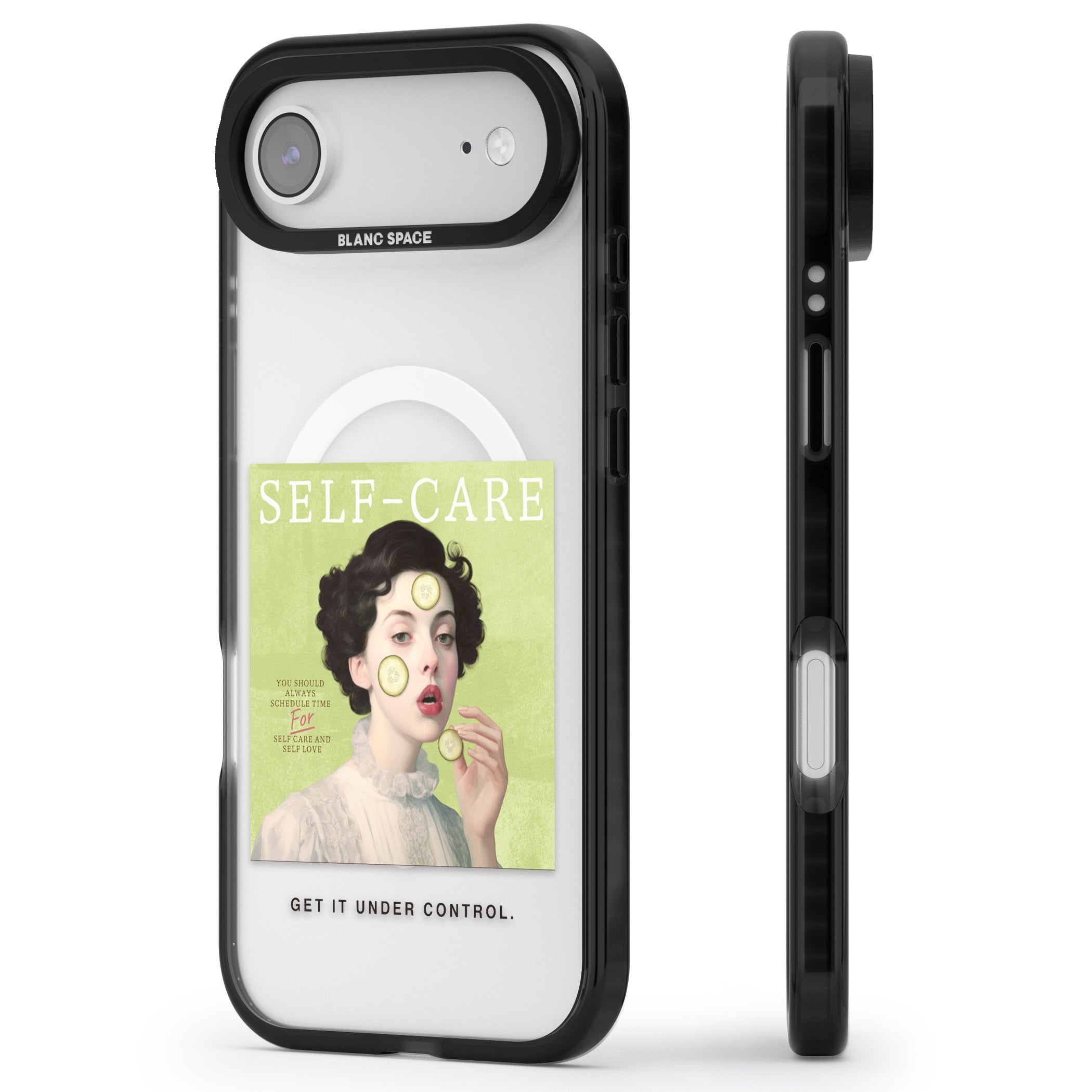 Self Care iPhone 17 Air Impact Pro Black Phone Case Side Profile