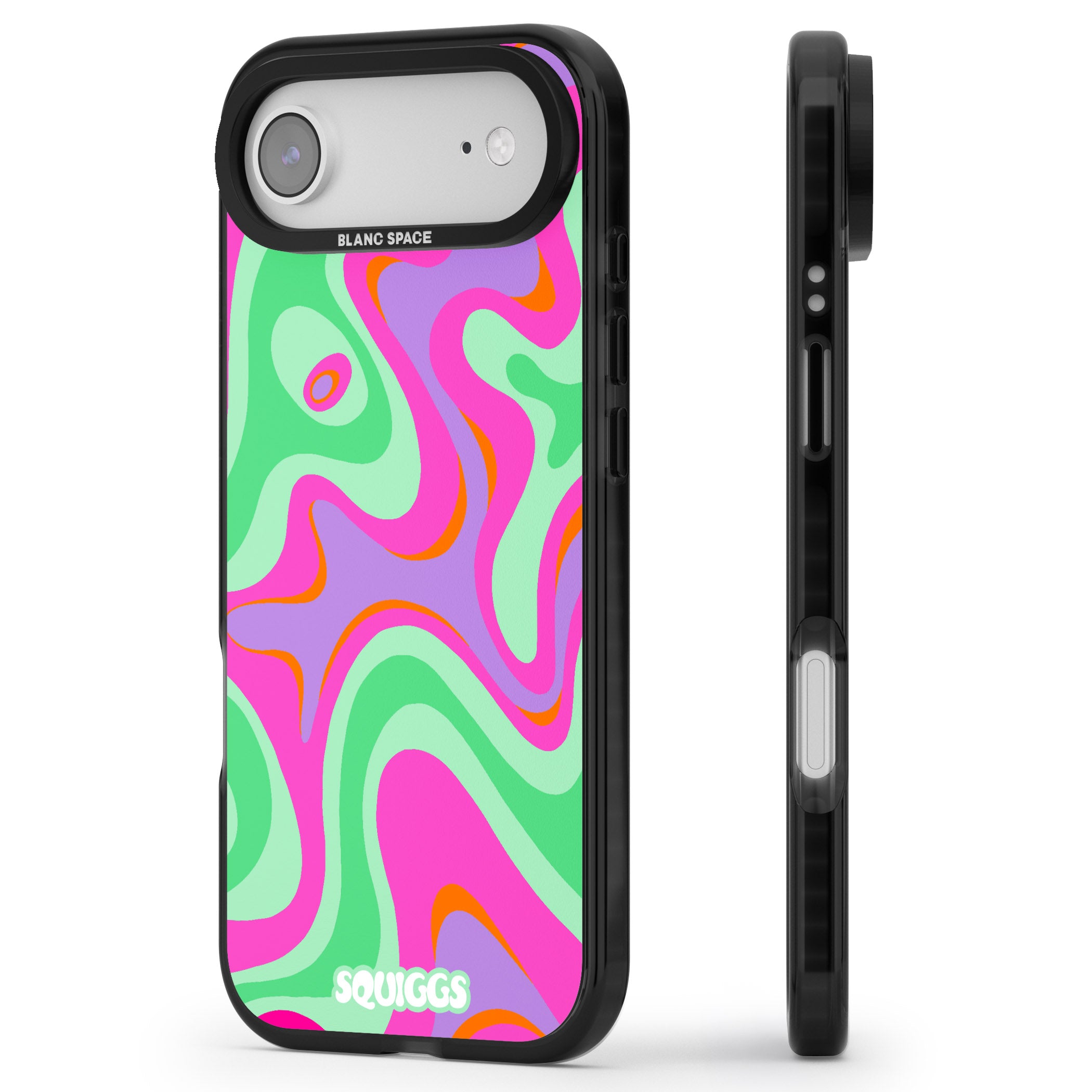 Pink Lava iPhone 17 Air Impact Pro Black Phone Case Side Profile