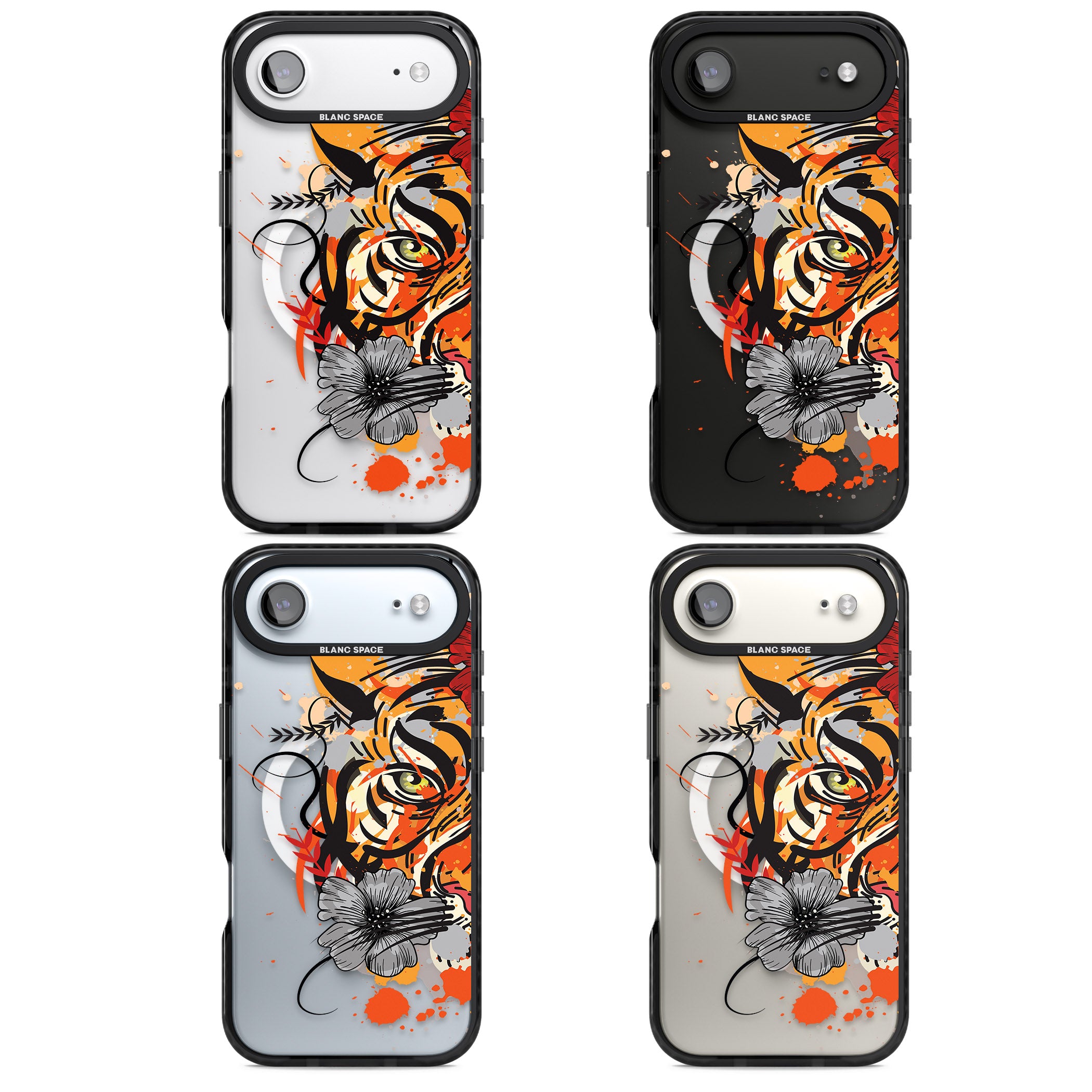 Sugar Skull Tiger iPhone 17 Air Impact Pro Black Phone Case APT Impact Protection