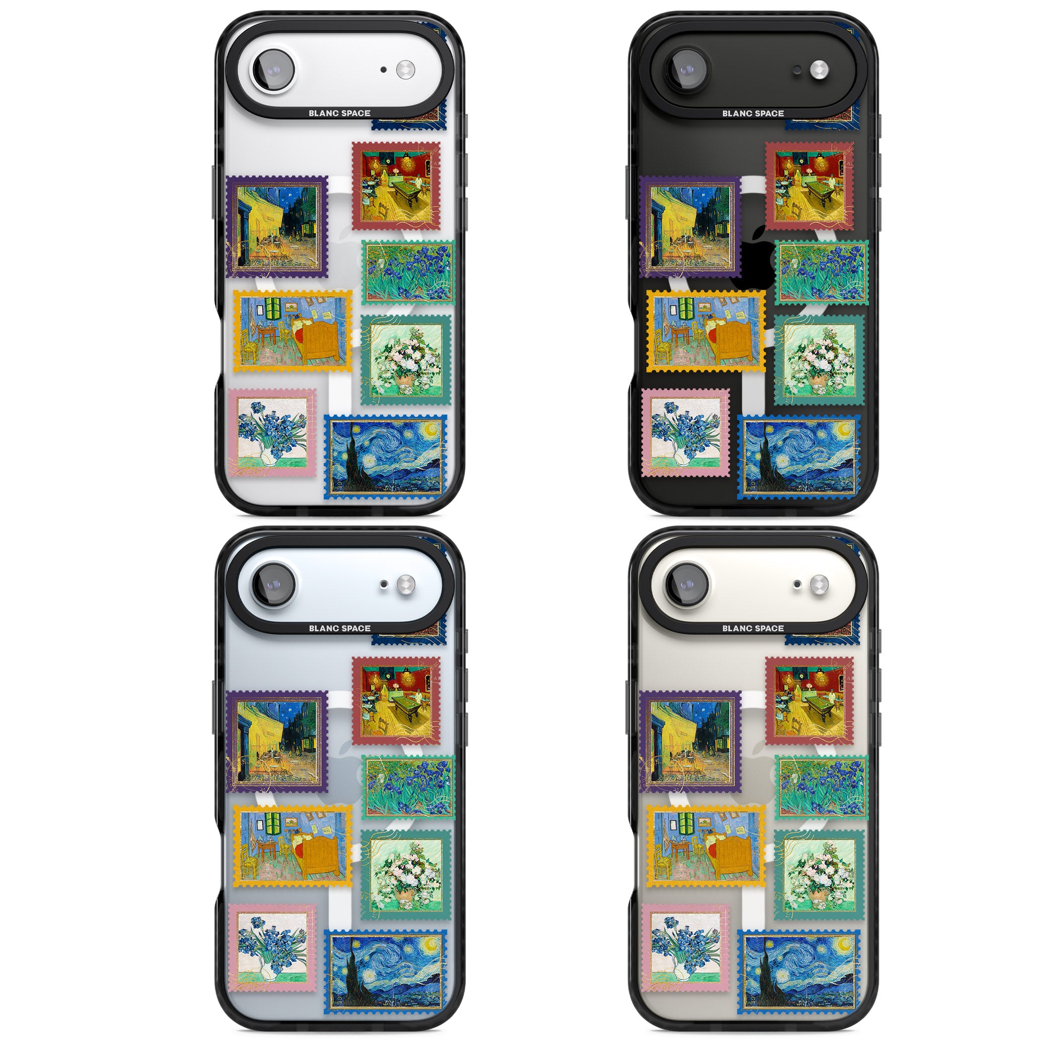 Colourful Vintage Art Stamps iPhone 17 Air Impact Pro Black Phone Case APT Impact Protection