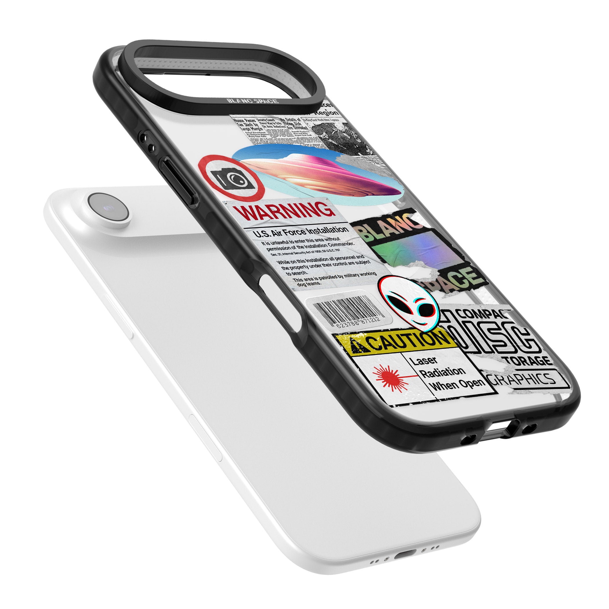 Cosmic Encounters iPhone 17 Air Impact Pro Black Phone Case Colours