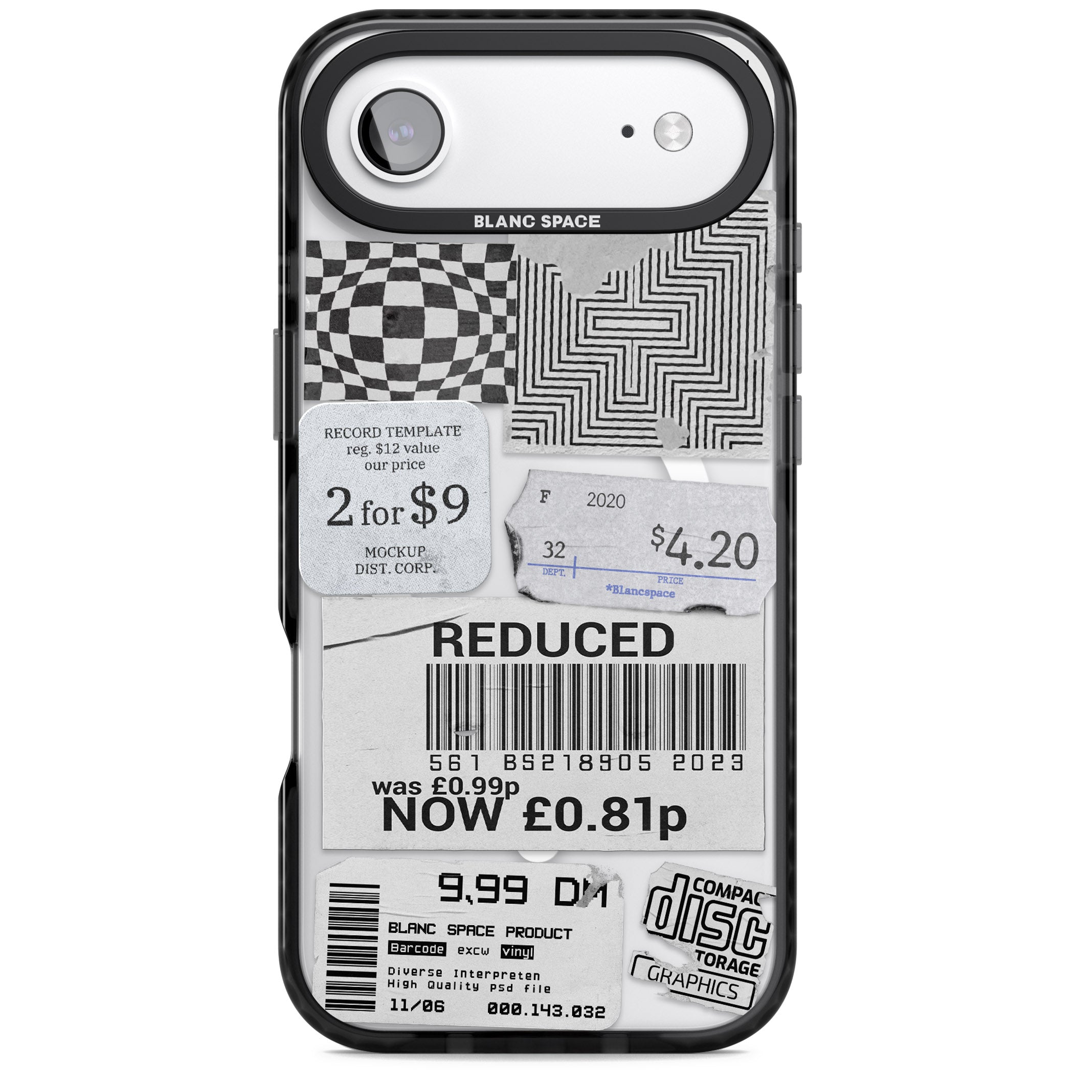White Sticker Mix iPhone 17 Air Impact Pro Black Phone Case