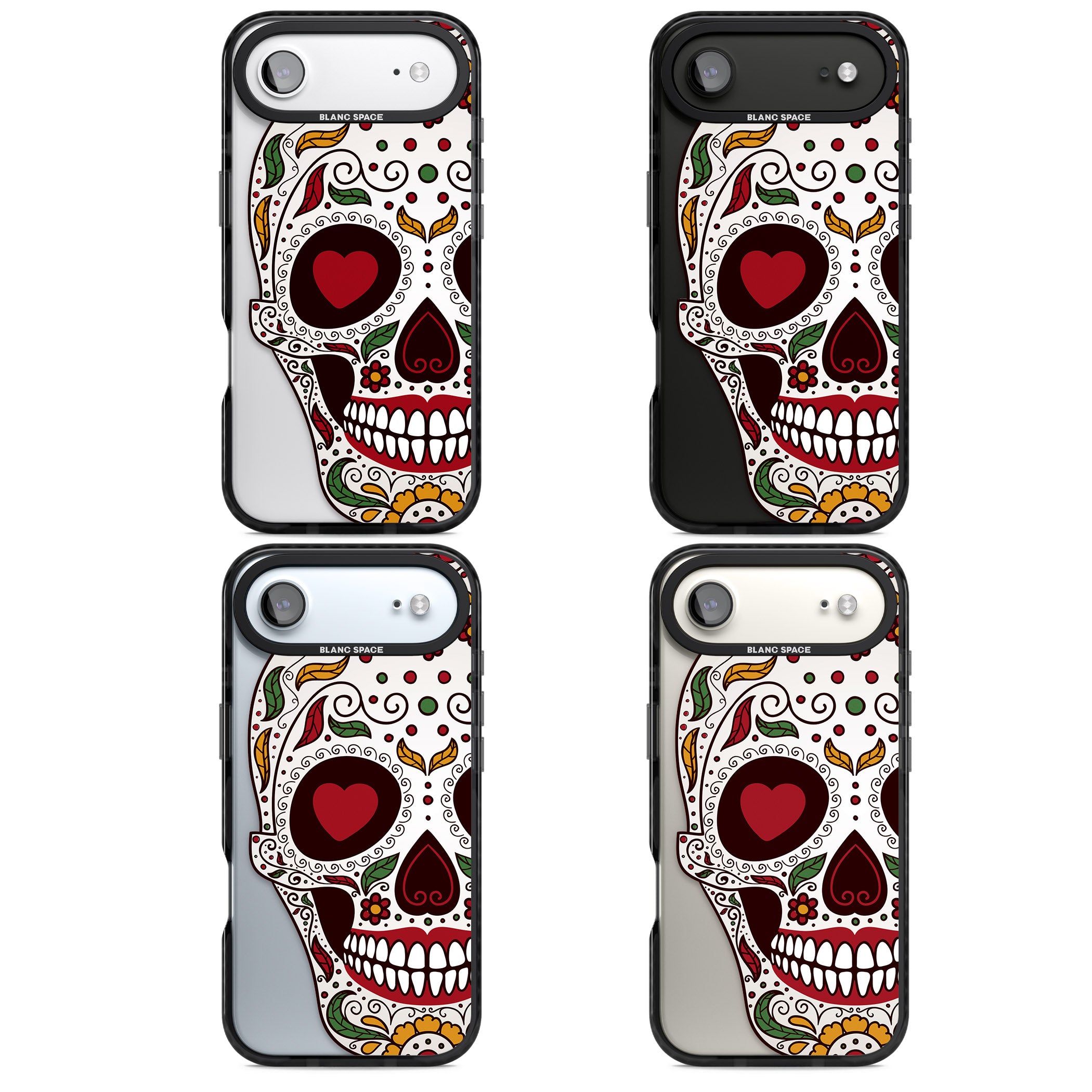 Autumn Sugar Skull iPhone 17 Air Impact Pro Black Phone Case APT Impact Protection