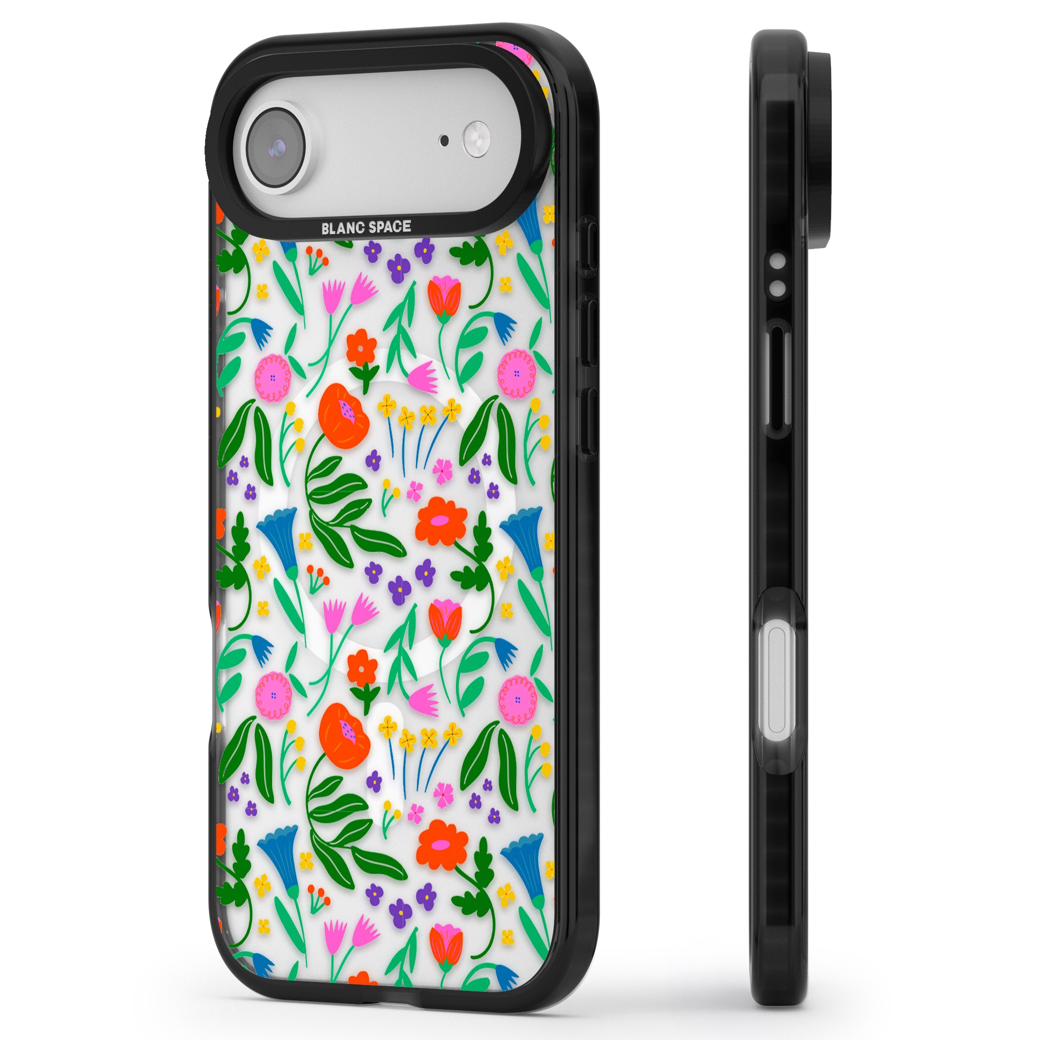 Summer Floral Fiesta iPhone 17 Air Impact Pro Black Phone Case Side Profile