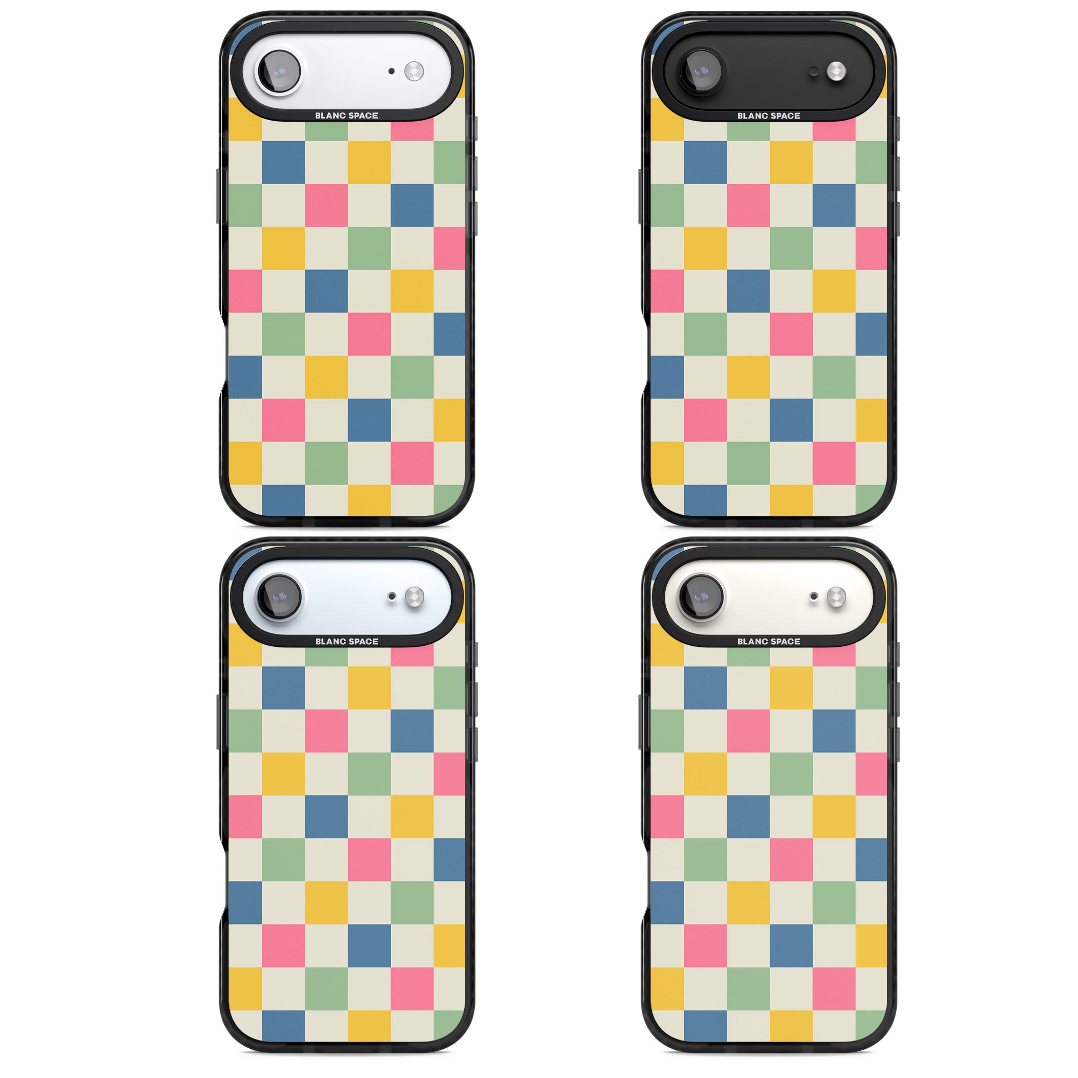 Pastel Multicolor Checkered iPhone 17 Air Impact Pro Black Phone Case APT Impact Protection