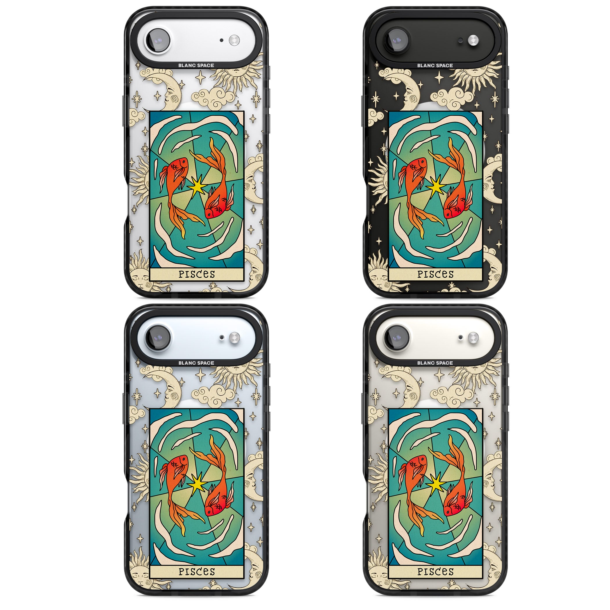 Celestial Zodiac Pisces iPhone 17 Air Impact Pro Black Phone Case APT Impact Protection