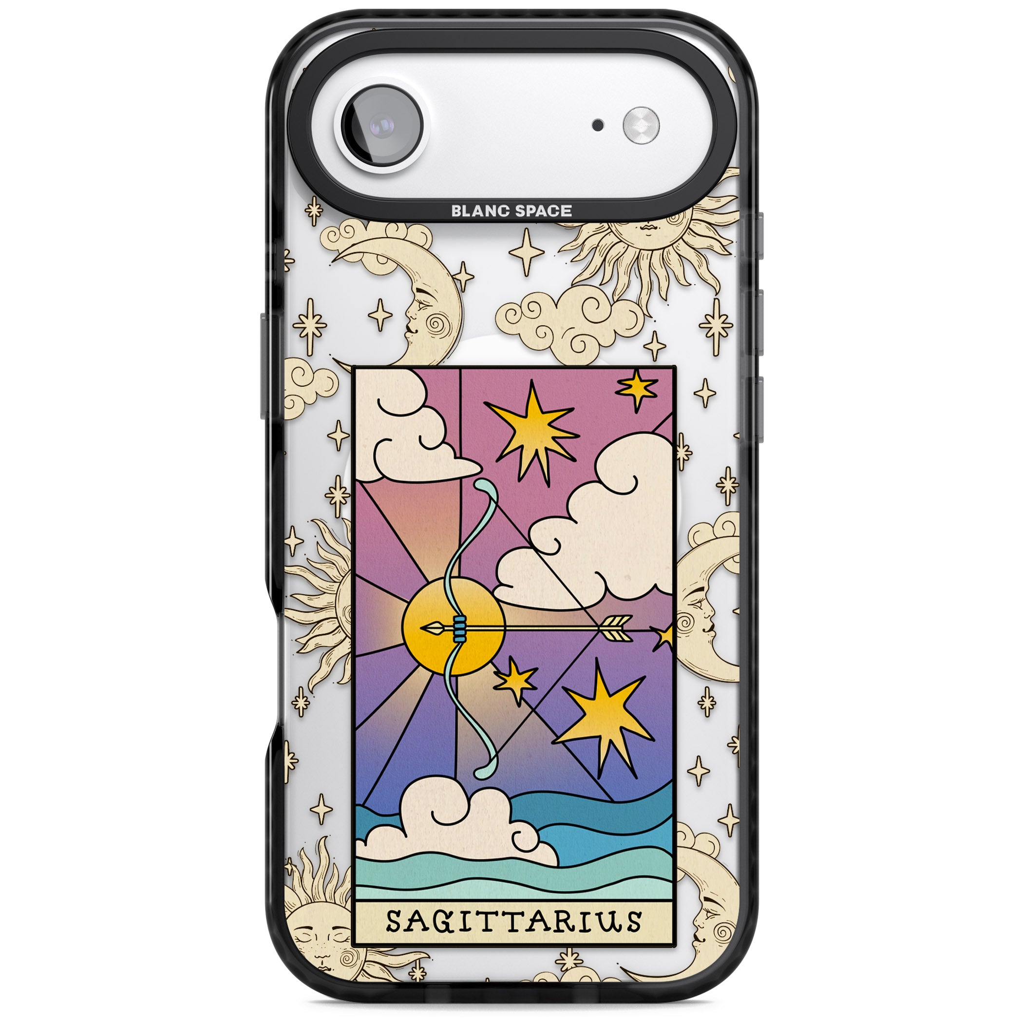 Celestial Zodiac Sagittarius iPhone 17 Air Impact Pro Black Phone Case