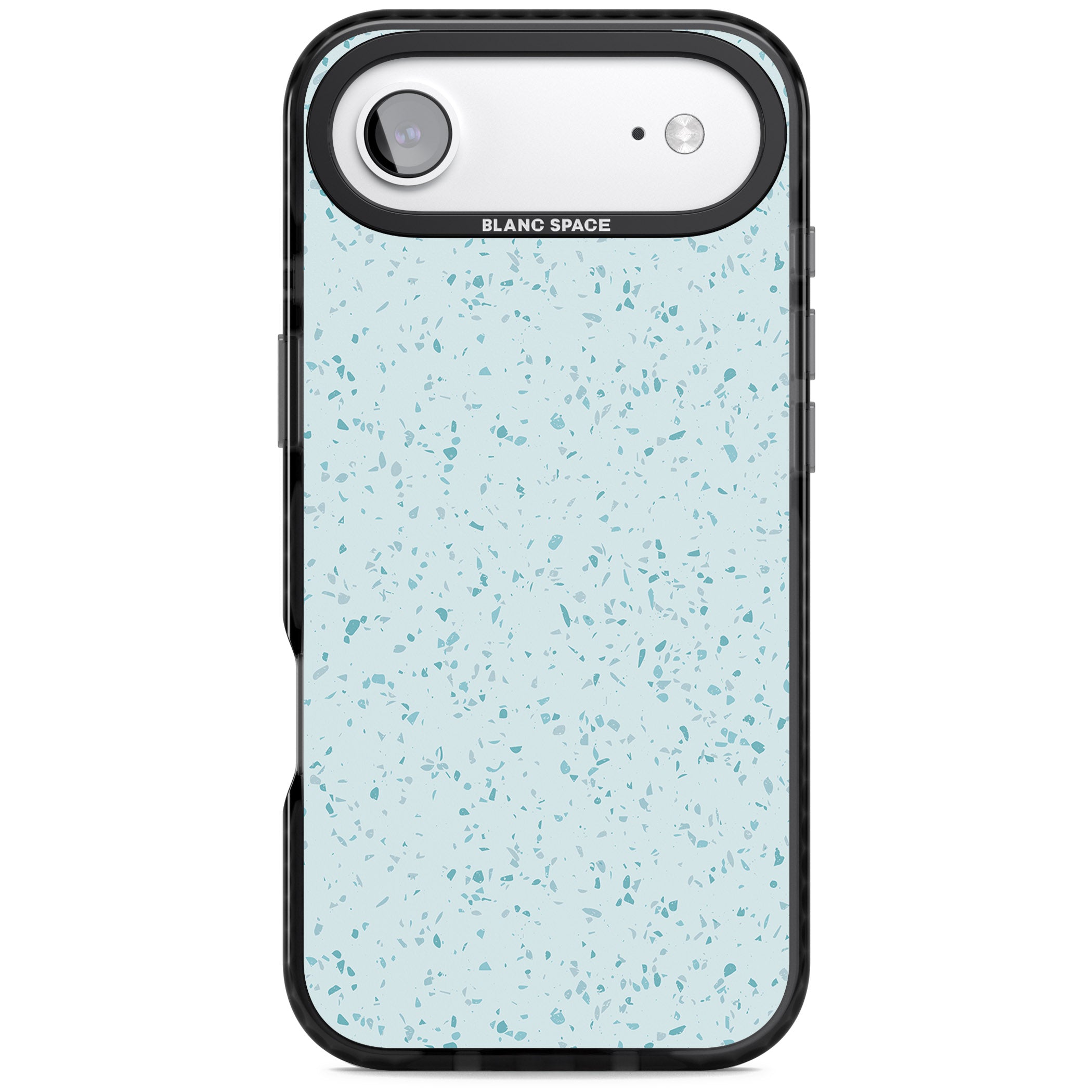 Light Blue Terrazzo Pattern iPhone 17 Air Impact Pro Black Phone Case