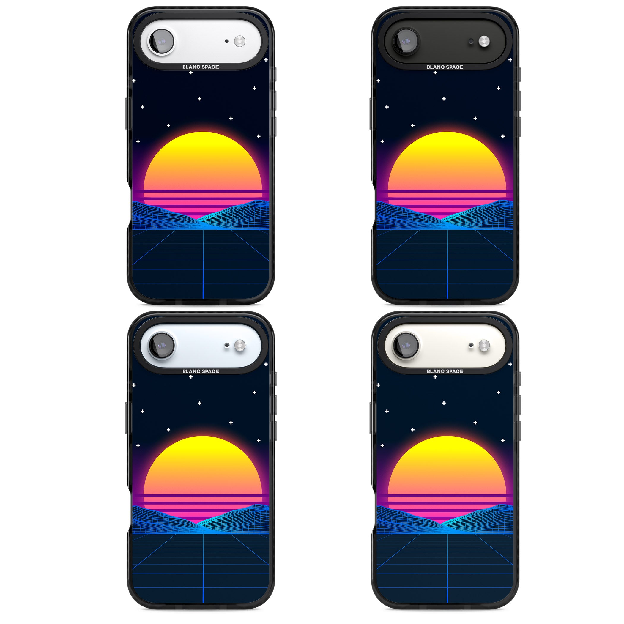 Retro Sunset Vaporwave iPhone 17 Air Impact Pro Black Phone Case APT Impact Protection