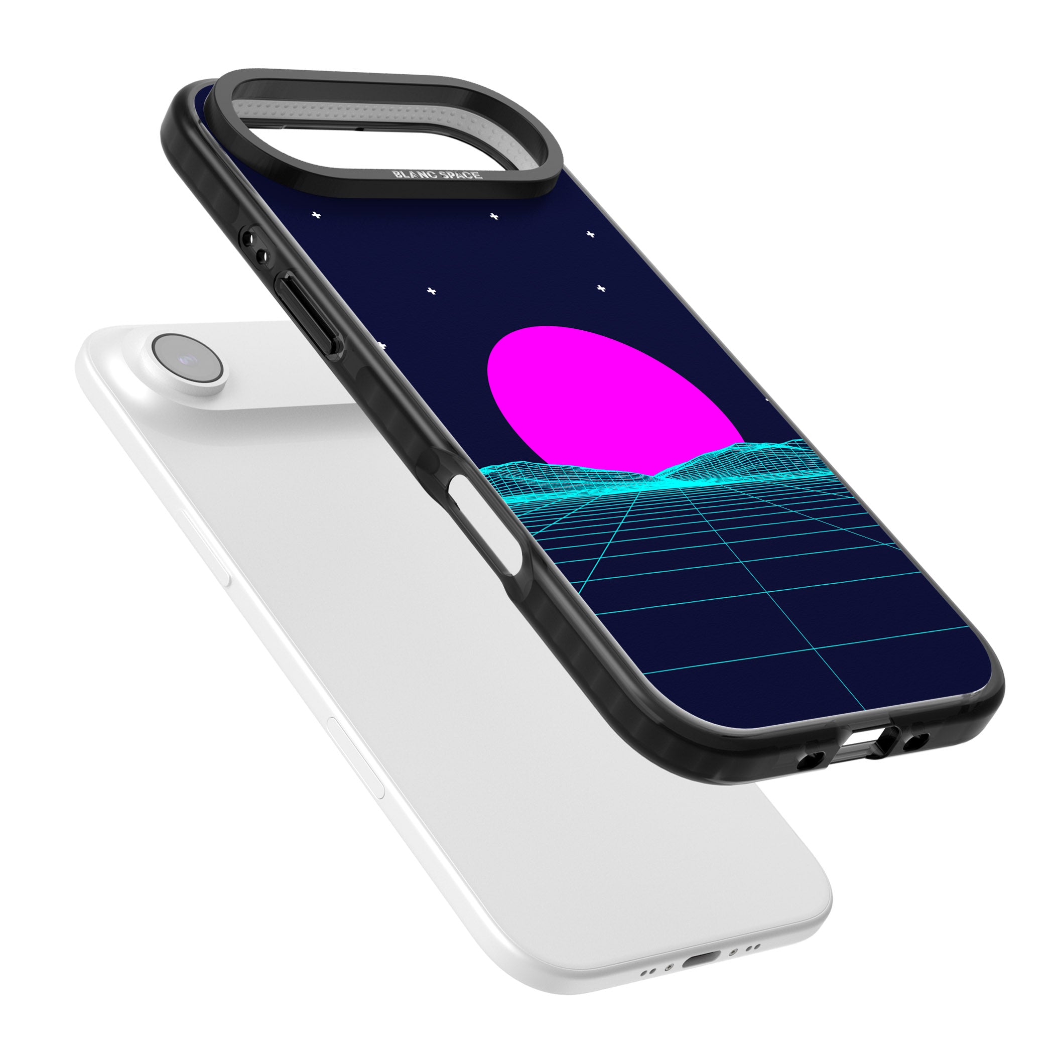 Miami Sunset Vaporwave iPhone 17 Air Impact Pro Black Phone Case Colours