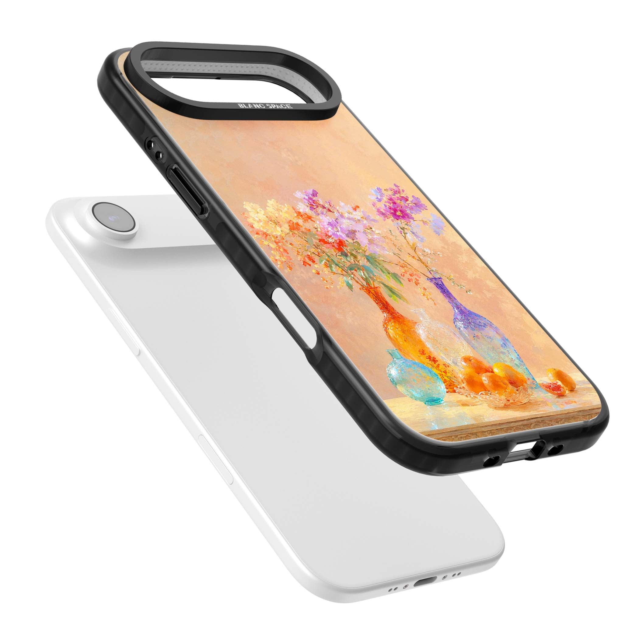 Peach Glass art iPhone case | Black Impact Magsafe case for iPhone Air