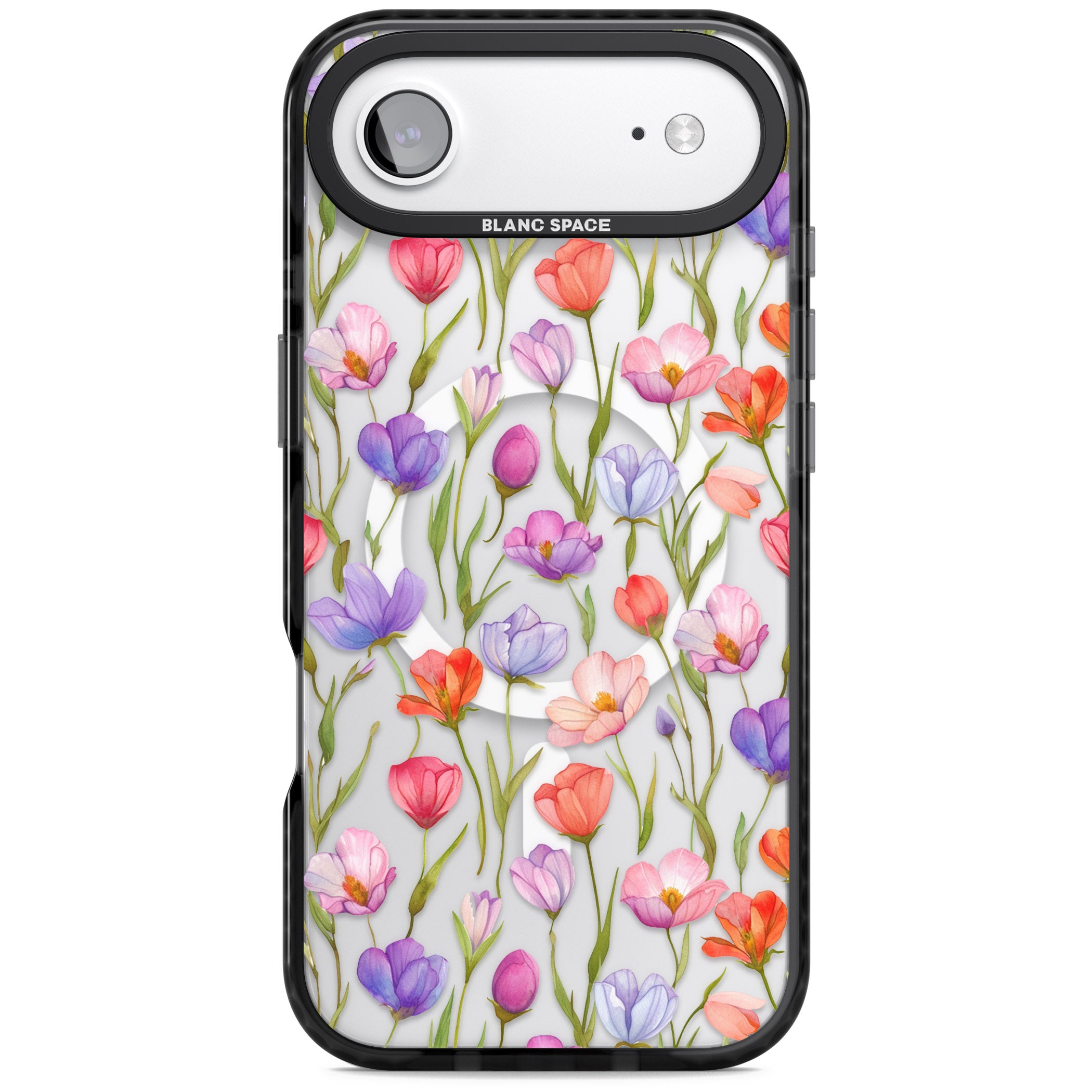 Red, Pink & Purple Flowers iPhone 17 Air Impact Pro Black Phone Case