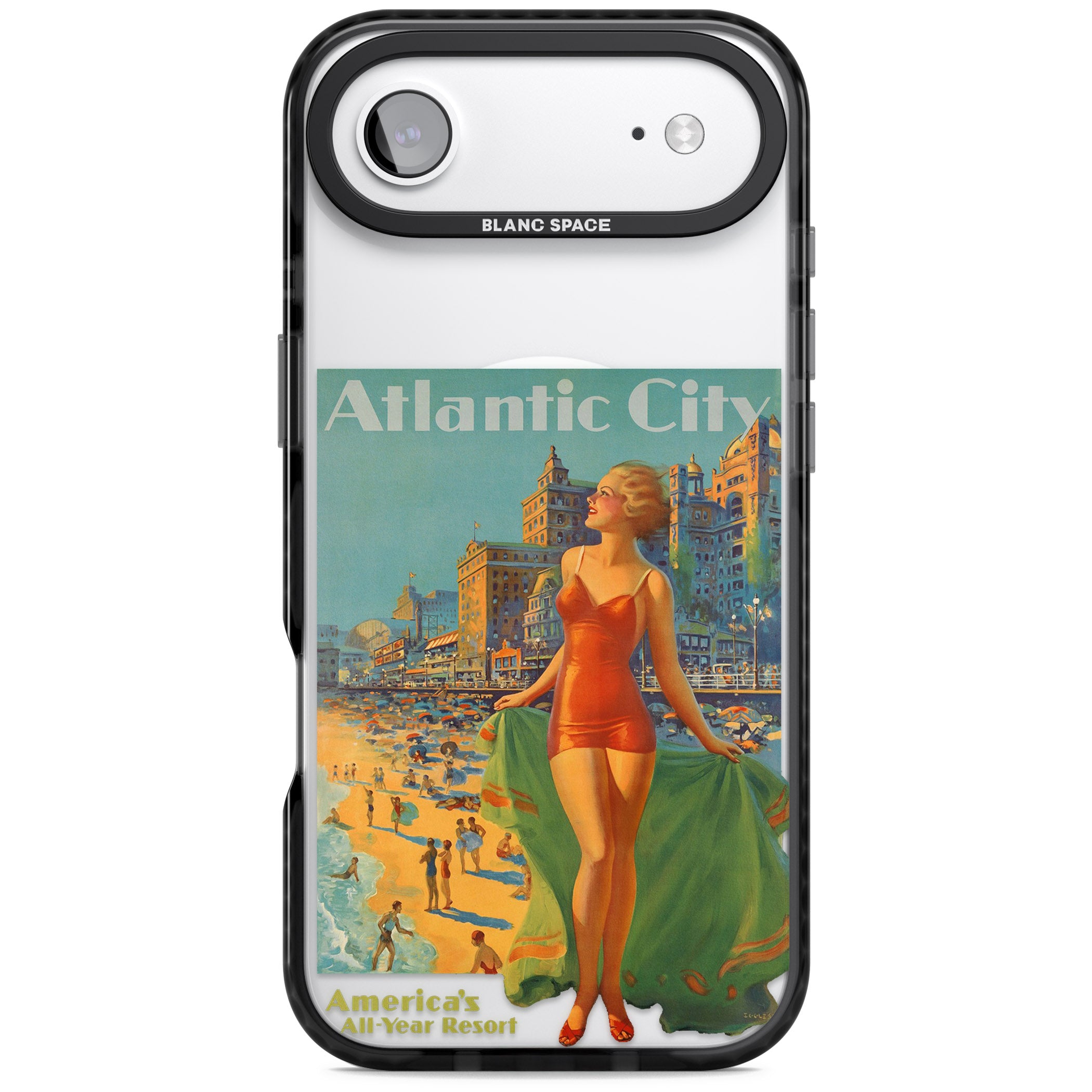 Atlantic City Vacation Poster iPhone 17 Air Impact Pro Black Phone Case