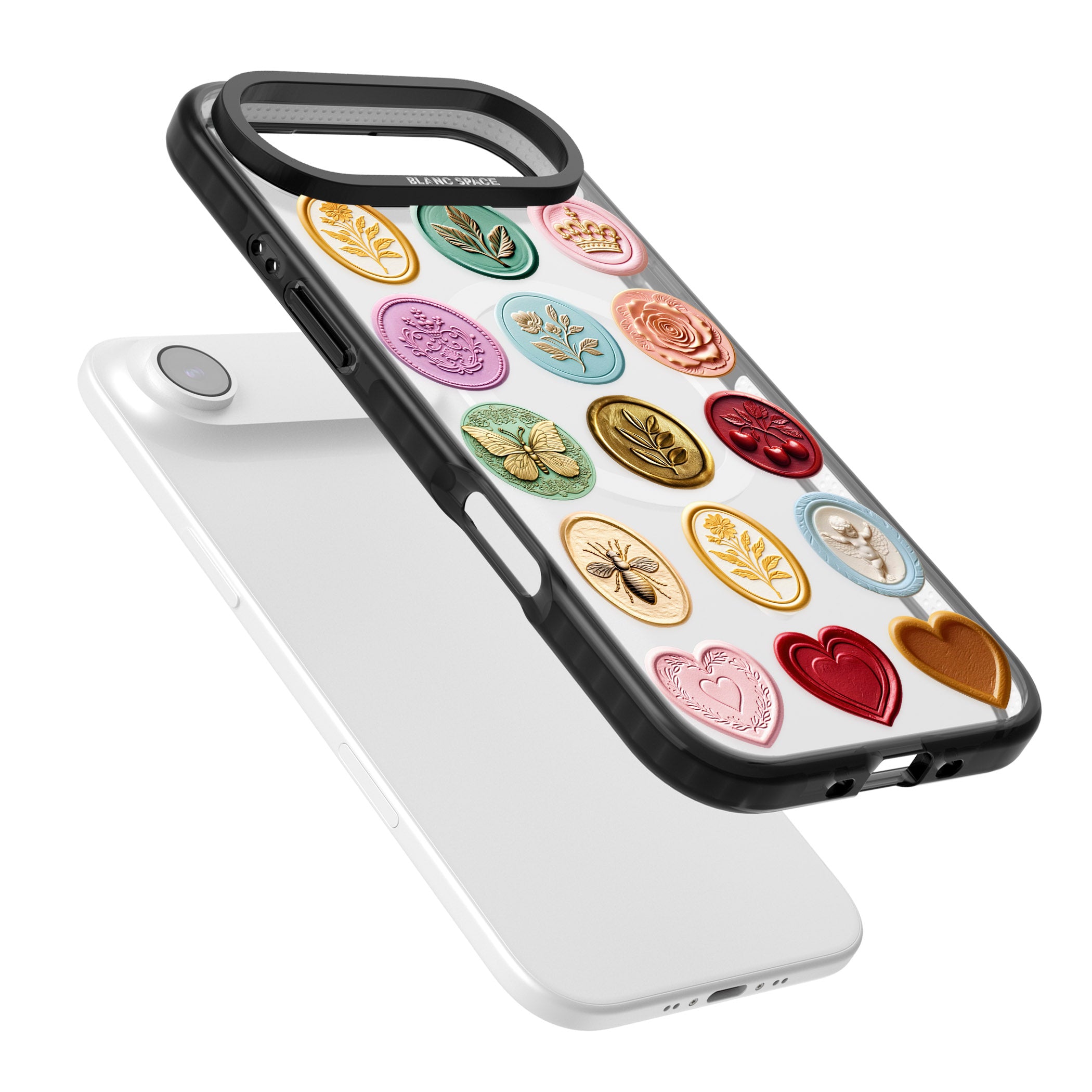 Vintage Wax Seal Pattern iPhone 17 Air Impact Pro Black Phone Case Colours