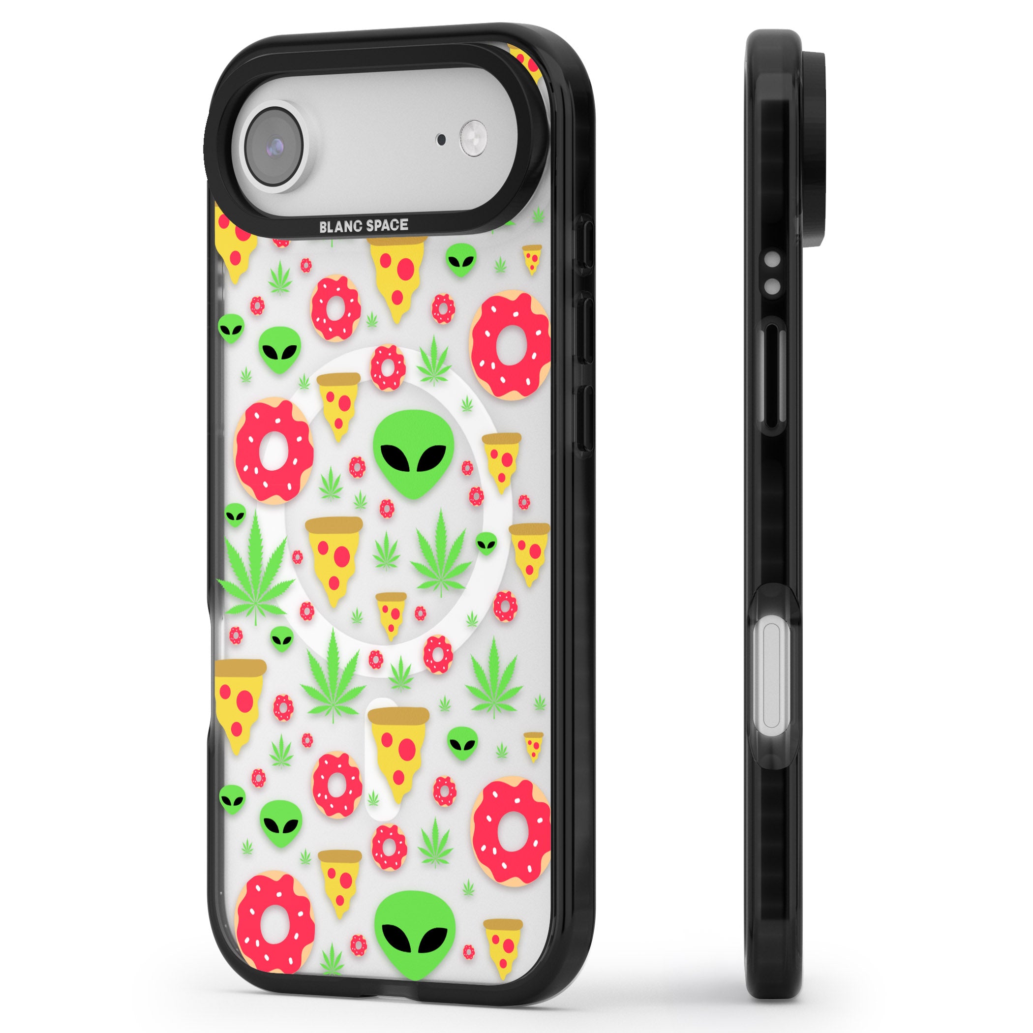 Martians & Munchies iPhone 17 Air Impact Pro Black Phone Case Side Profile