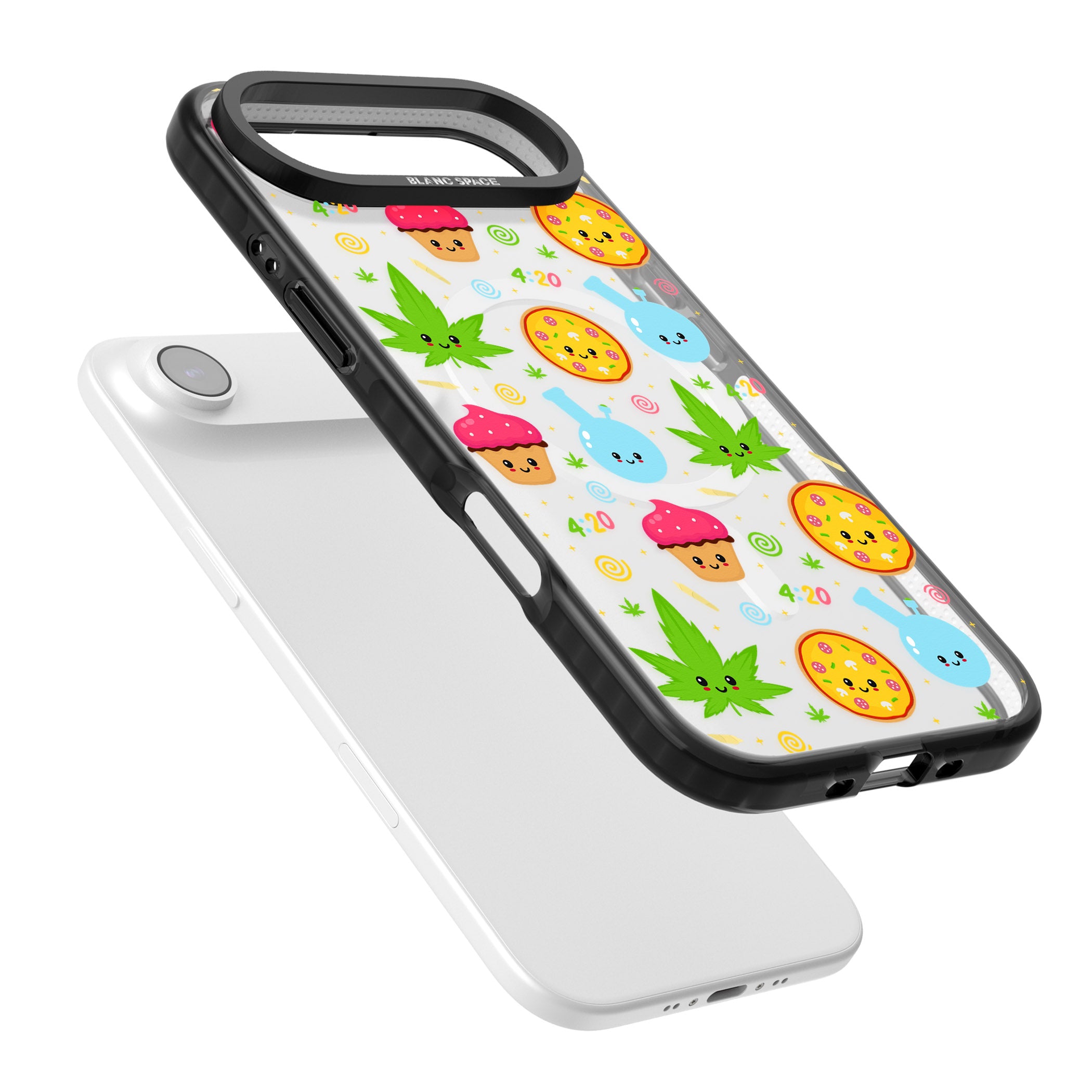 Kawaii Weed Pattern iPhone 17 Air Impact Pro Black Phone Case Colours