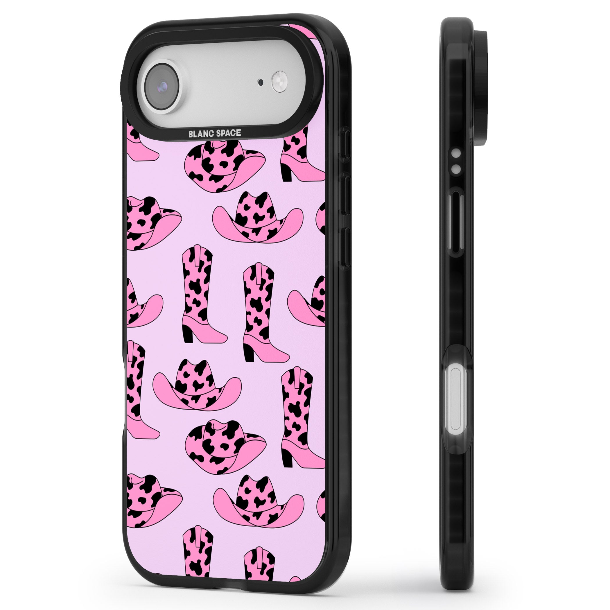 Cow Girl Pattern iPhone 17 Air Impact Pro Black Phone Case Side Profile