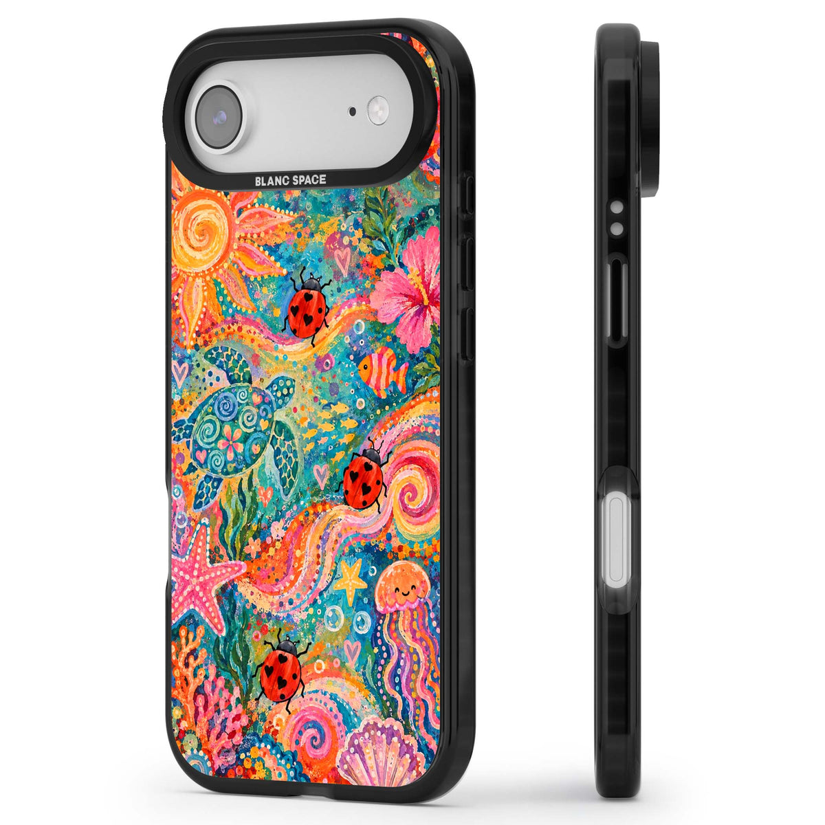 Coral Whimsy for her iPhone case | Black Impact Magsafe case for iPhone Air