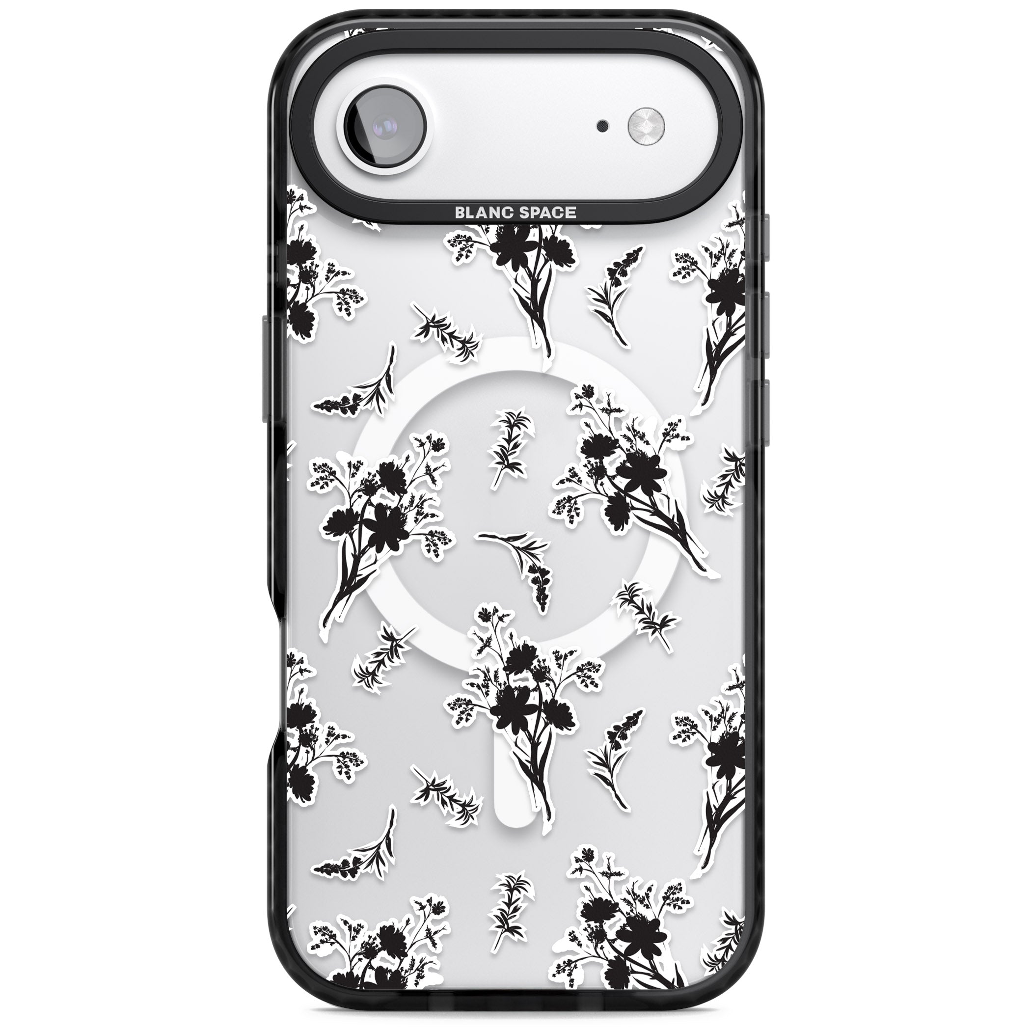Black Sticker Wildflowers iPhone 17 Air Impact Pro Black Phone Case